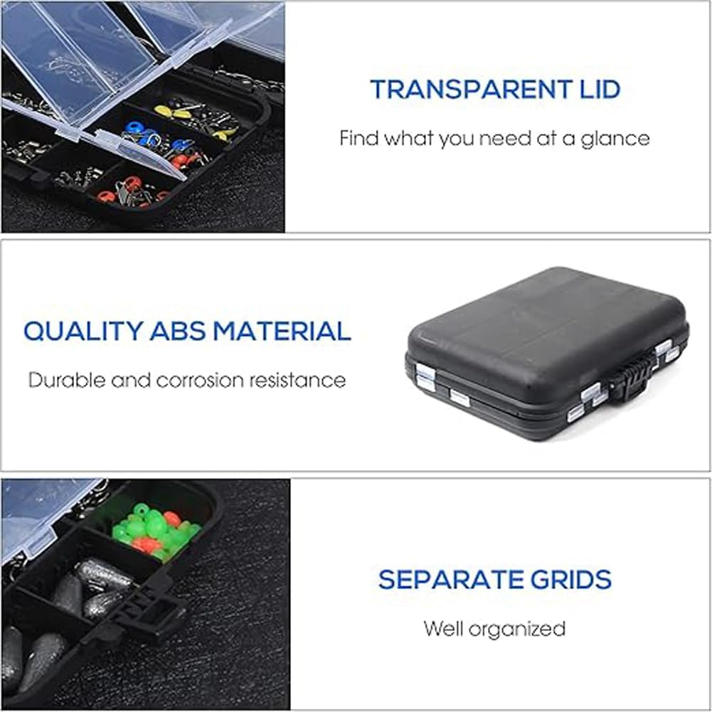 Fishing Accessories Kits,263Pcs with Tackle Box Saltwater Freshwater Including Jig Hooks, Cross Barrel Swivel, Barrel Snap Swivel, Sinker Slides, Lead Sinker, Treble Hooks image number 3