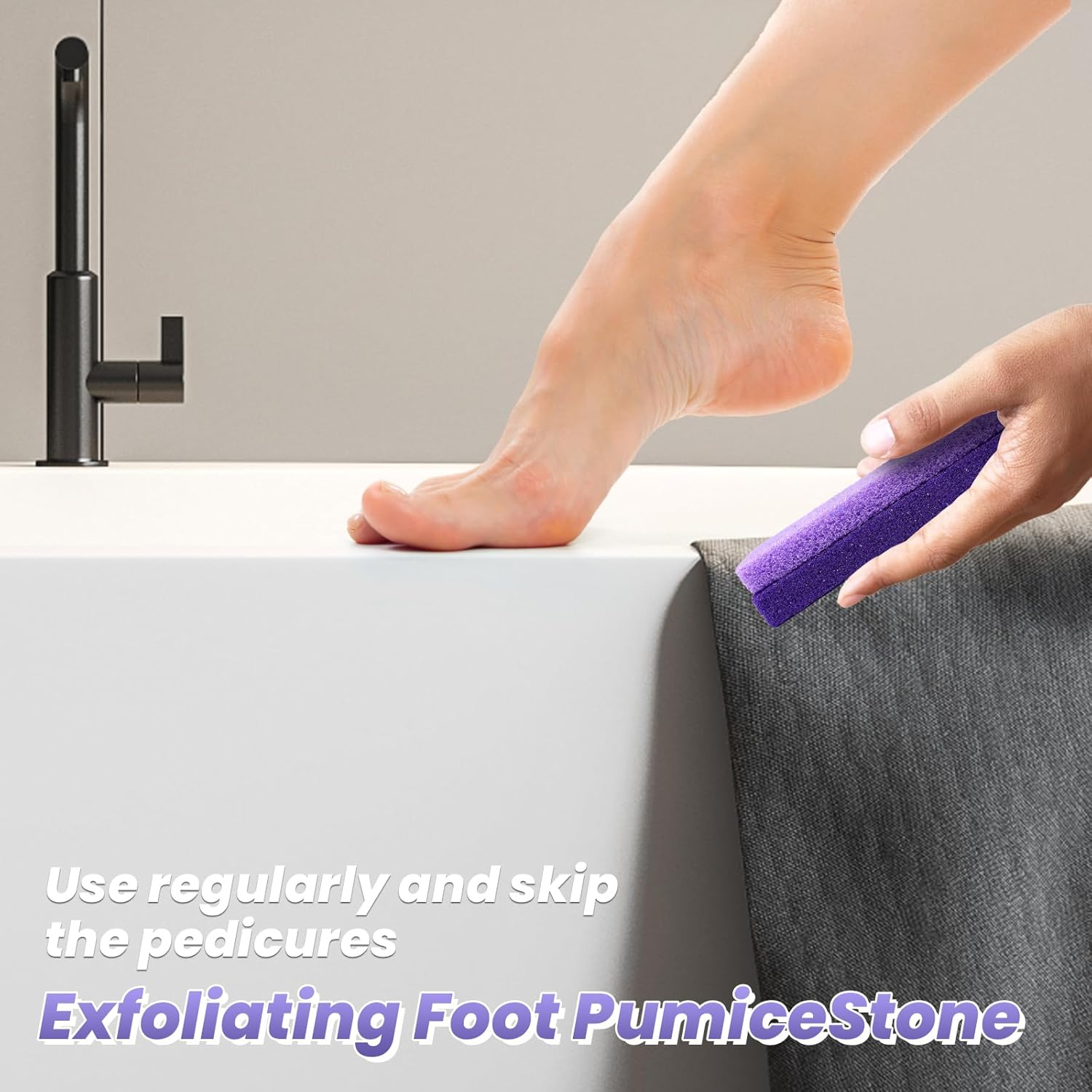 Foot Pumice Stone,Breenhill Feet Hard Skin Callus Remover and Scrubber for Dead Skins 2 Sided (Purple,4Pcs) image number 1