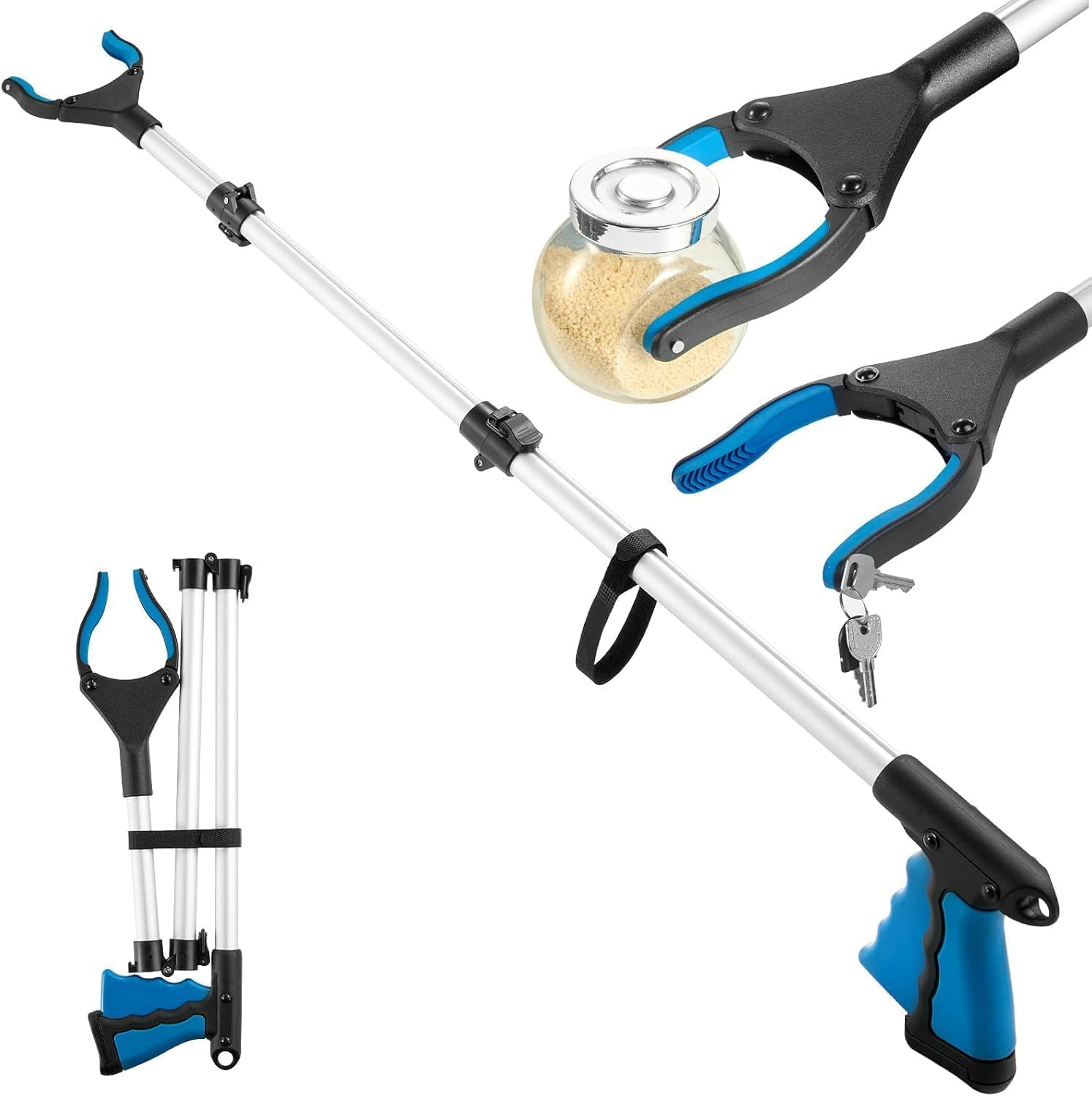 43 Inch Grabber Reacher Tool, Grabbers for Seniors Heavy Duty, Trash Picker Upper Grabber, Collapsible and Easy to Store, Wide Jaw, Grips Items Easily and Securely image number 4