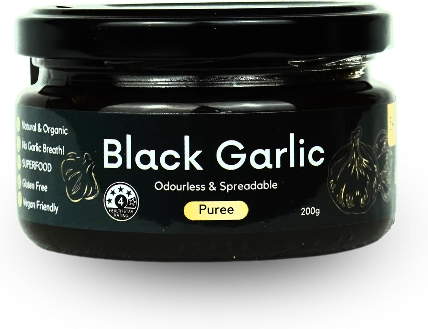 Empathy Herbal Premium Organic Black Garlic Puree - Spreadable & Odorless Aged Garlic (200G) image number 1