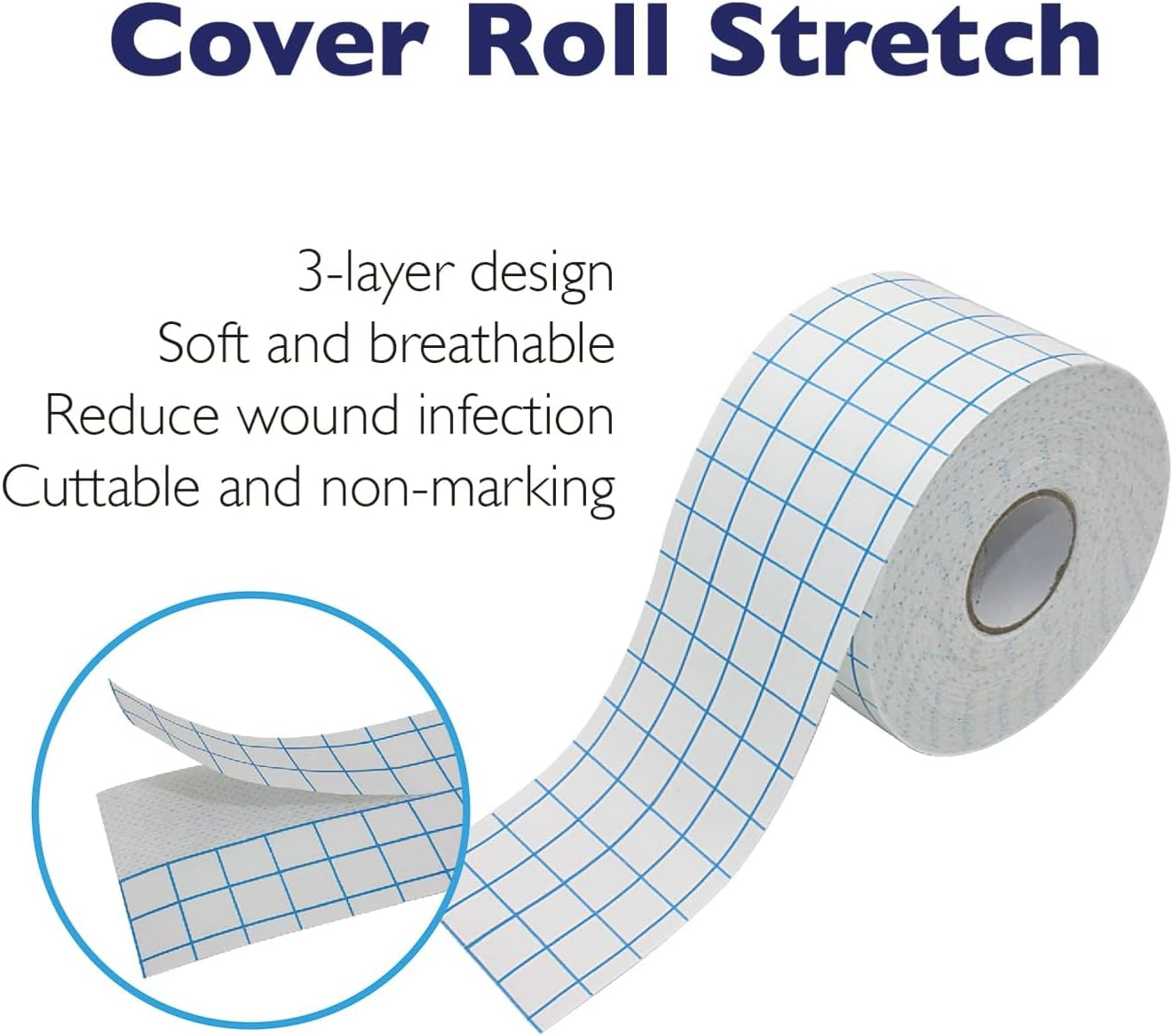Cover Roll Stretch Non Woven Dressing Retention Tape-Roll Stretch Adhesive Bandage Tape (5Cm, Count, 2)
