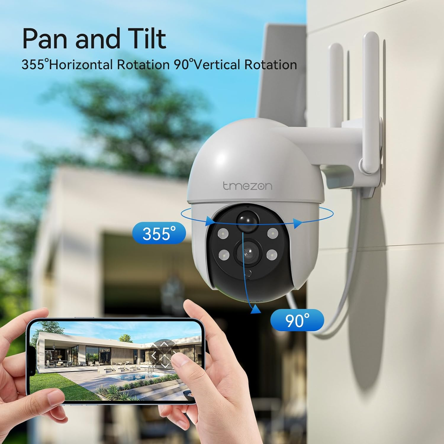 TMEZON 4MP Battery Operated Outdoor Security Camera Wireless Can Be Compatible with Base Stations MZ-E1-W300 Eseecloud APP - E1-Pro image number 1