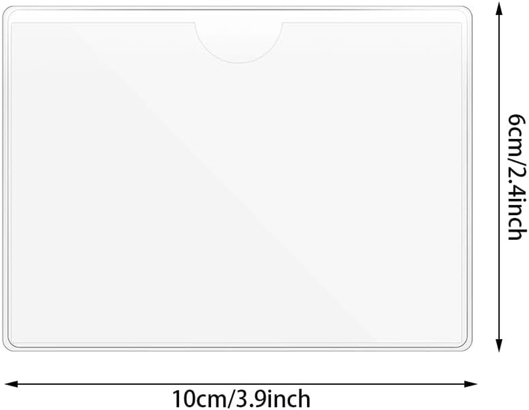 Self-Adhesive Index Card Document Sleeve, 50Pcs Self Adhesive Index Card Document Sleeve,Self-Adhesive Label Holder Card Document Sleeve Label Holder Clear Library Card Holders image number 2