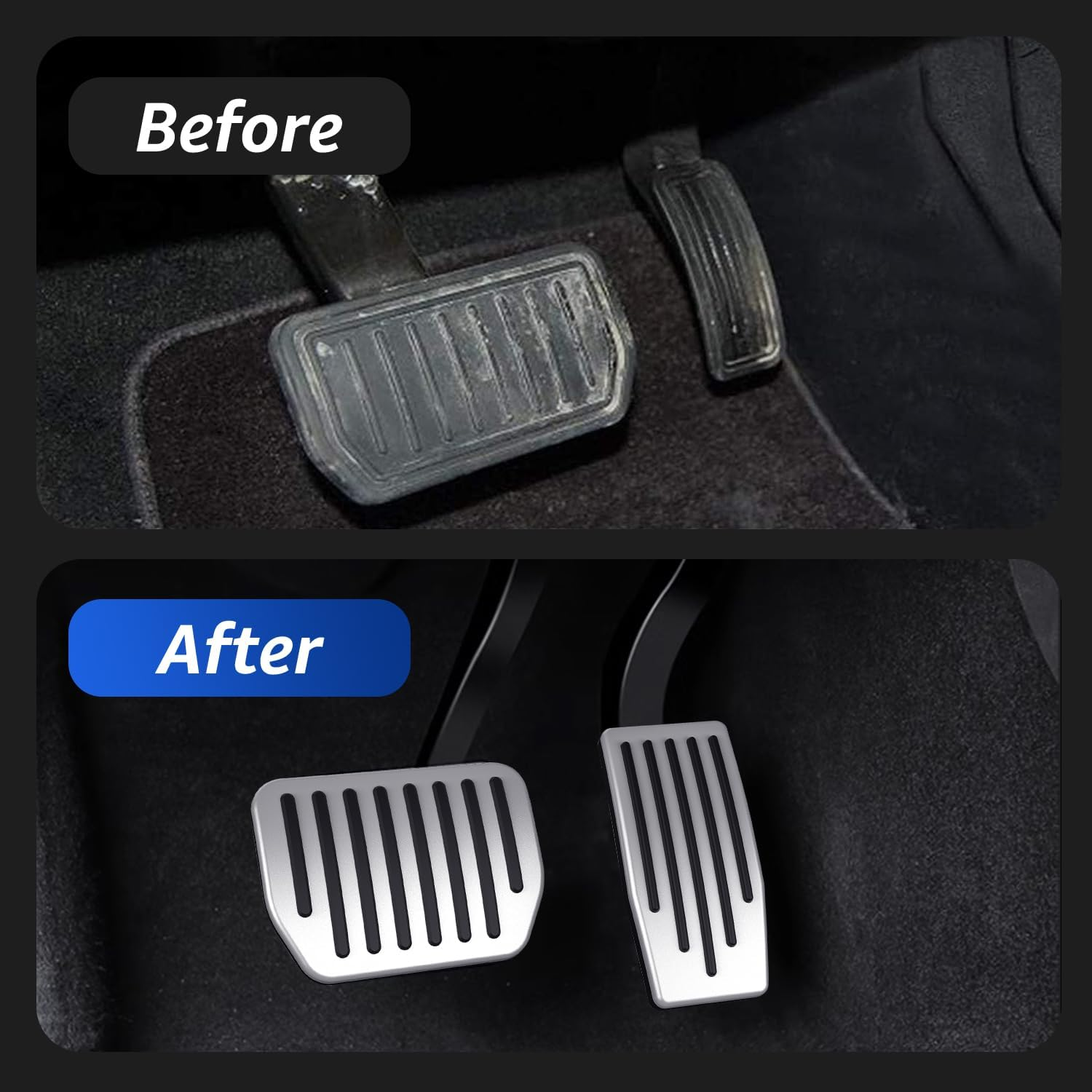 Topfit for Tesla 20212022 2023 2024 Model Y Model 3 Performance Pedal Pads Cover Foot Aluminum Non-Slip Pedals Accessories image number 1