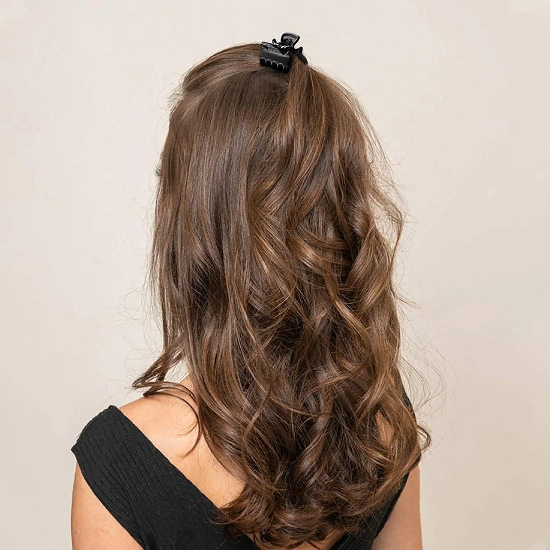 LICHUAN Small Hair Clips, Pack of 12 Women'S Hair Clips, Plastic Hair Clips, Plastic Hair Clips for Girls Women, 2.8 Cm, Brown, Black image number 2