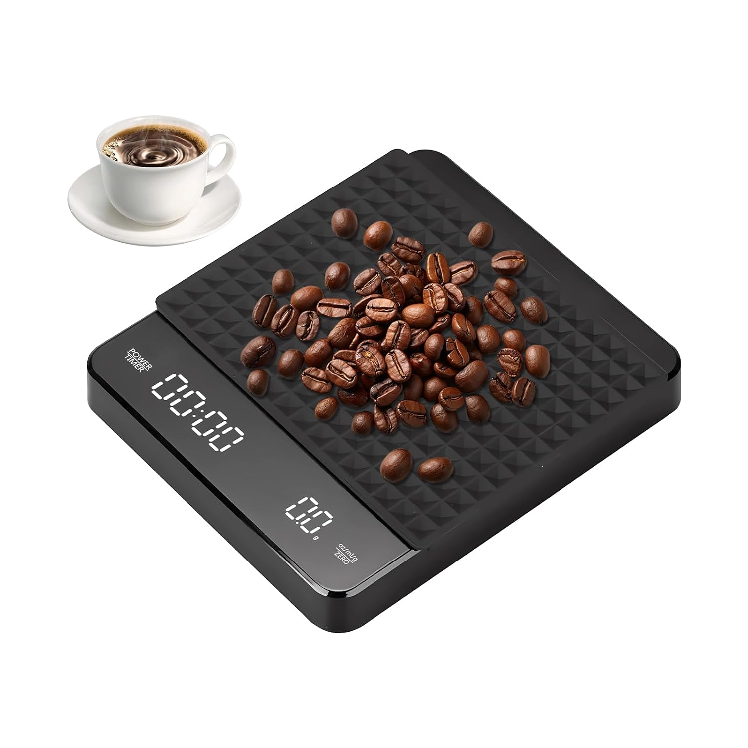 Coffee Scale with Timer, Espresso Scale, Food Scale, 3Kg/0.1G High Precision, with Waterproof Insulation Pad, for Pour-Over, Espresso, French Press, Kitchen Use, with Automatic Timing Function image number 6