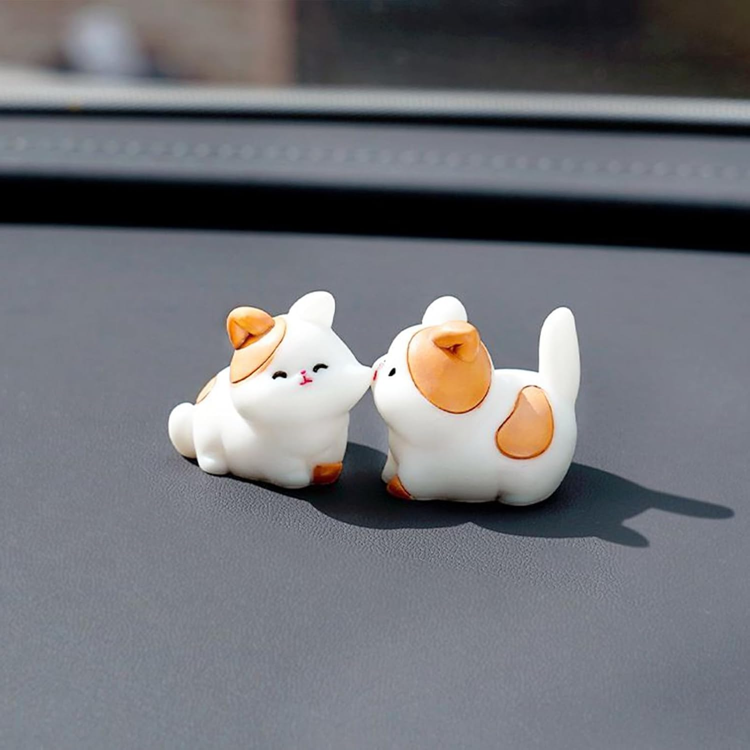 Cute Kiss Face Animal Car Dashboard Decorations, Love Funny Micro Landscape Car Interior Accessories, Kawaii Auto Rearview Mirror Ornaments for Cute Girl Vehicle Interior Desktop Gifts 2Pcs(Frog) - Frog image number 6