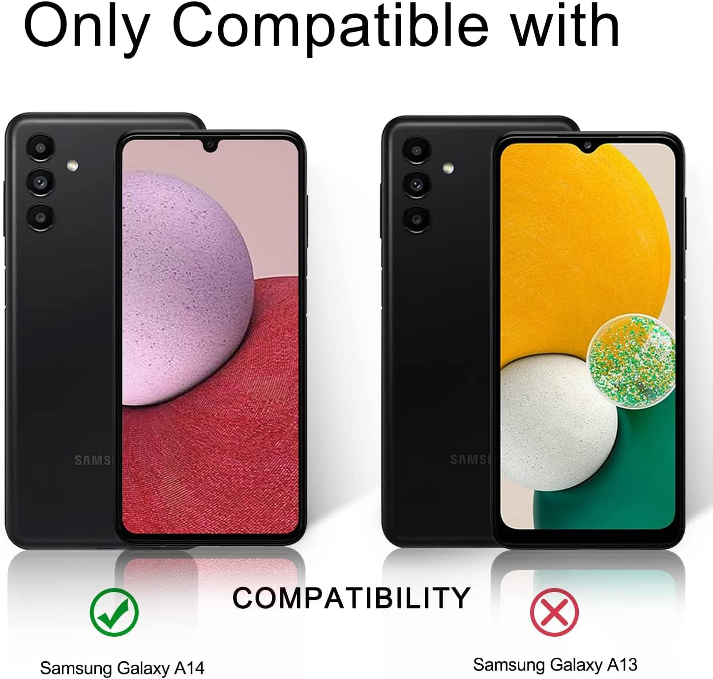 [3-Pack] T Tersely 9H Tempered Glass Screen Protector for Samsung Galaxy A14 4G/5G, Case Friendly, Ultra-Clear, Shatterproof Anti-Scratch Film Screen Protector image number 1