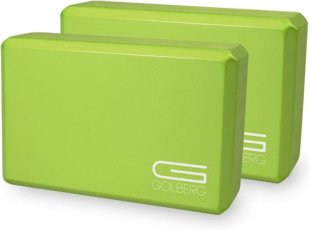 Golberg Foam Yoga Block &ndash; for Fitness, High Intensity Support and Improving Strength or Flexibility Pink/Green/Dark Green/Purple/Blue &ndash; 1/2/4 Pack - 1 Pack - Blue image number 6