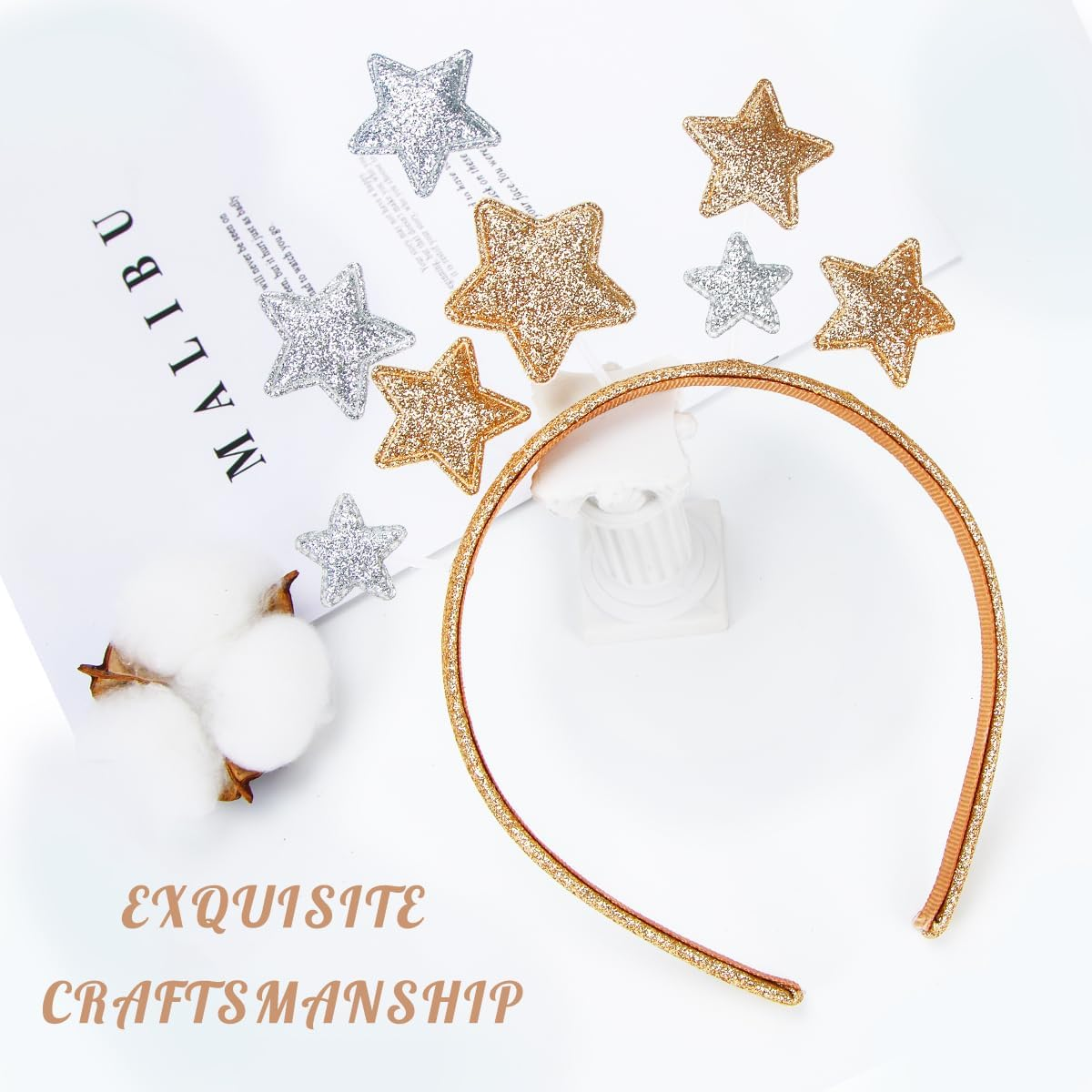 Girls Crystal Tiara Rhinestone Crown Gold, Carnival Hair Crown, Tiaras Hair Accessories, Handmade Hair Accessories, Hair Bands Jewellery Decoration for Women Girls image number 3