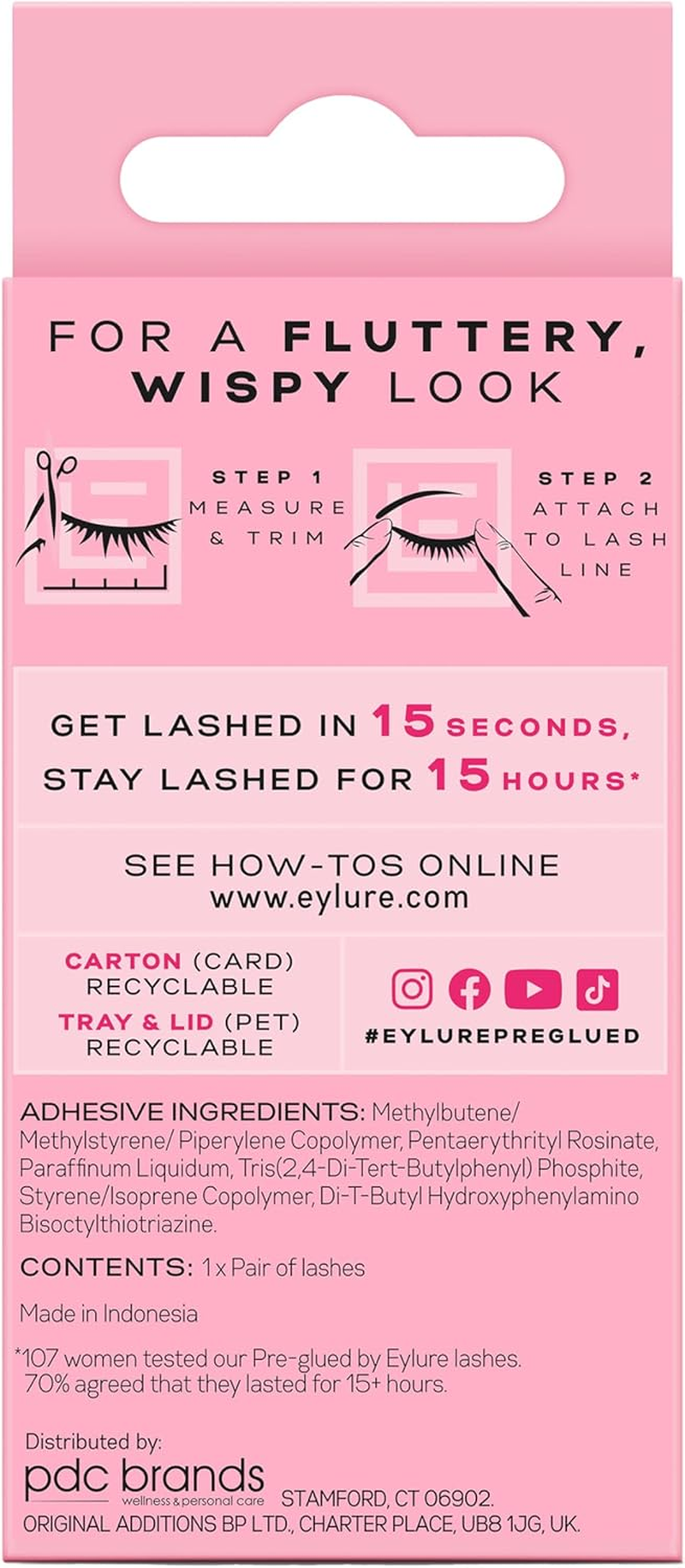 Eylure Pre-Glued Lashes, Fluttery Light, No. 117 image number 1