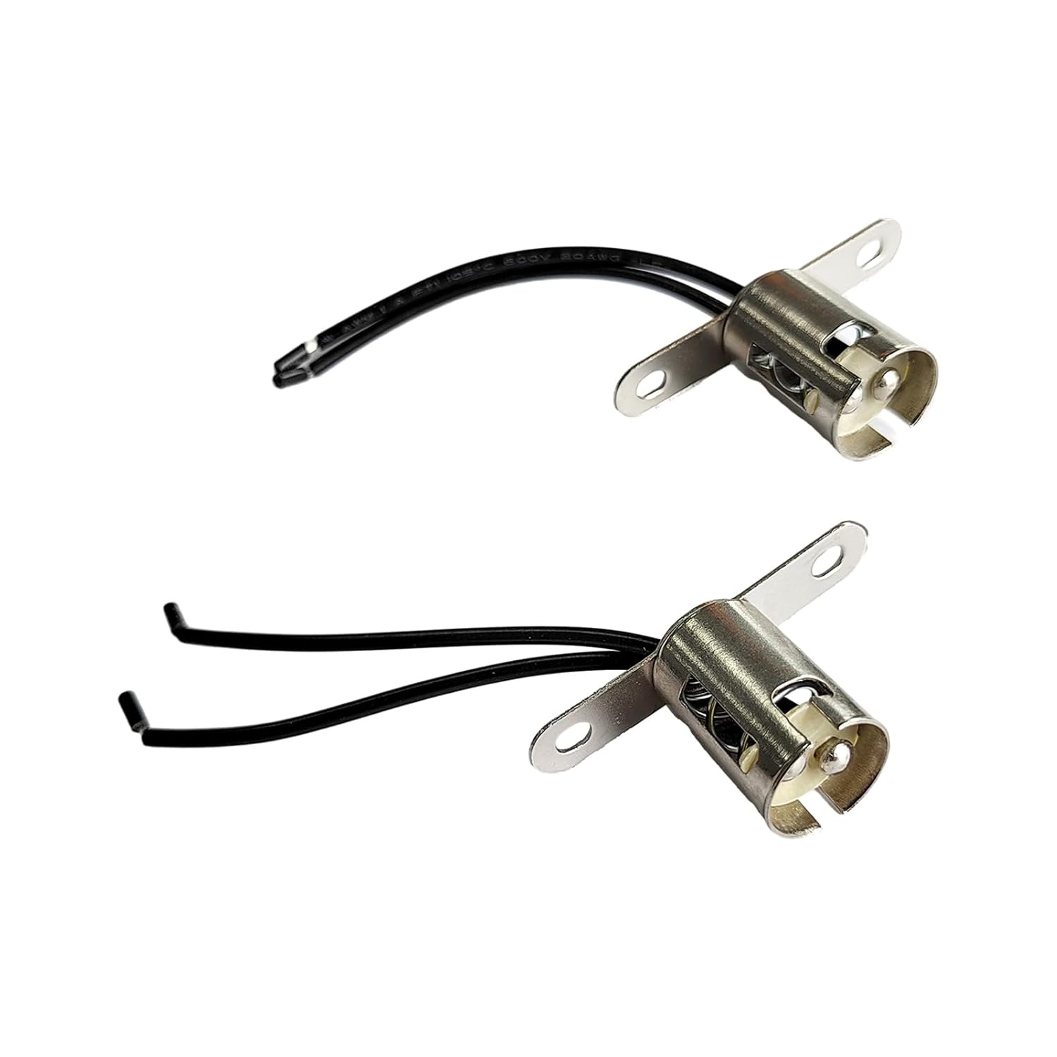 Augeny 2PCS Car Light Bulb Socket, BAY15D LED Bulb Light Lamp Socket Adapter, 1157 Light Bulb Socket Holder with Wire Connector, Automotive LED Bulb Socket for Car Truck (Short Bracket)