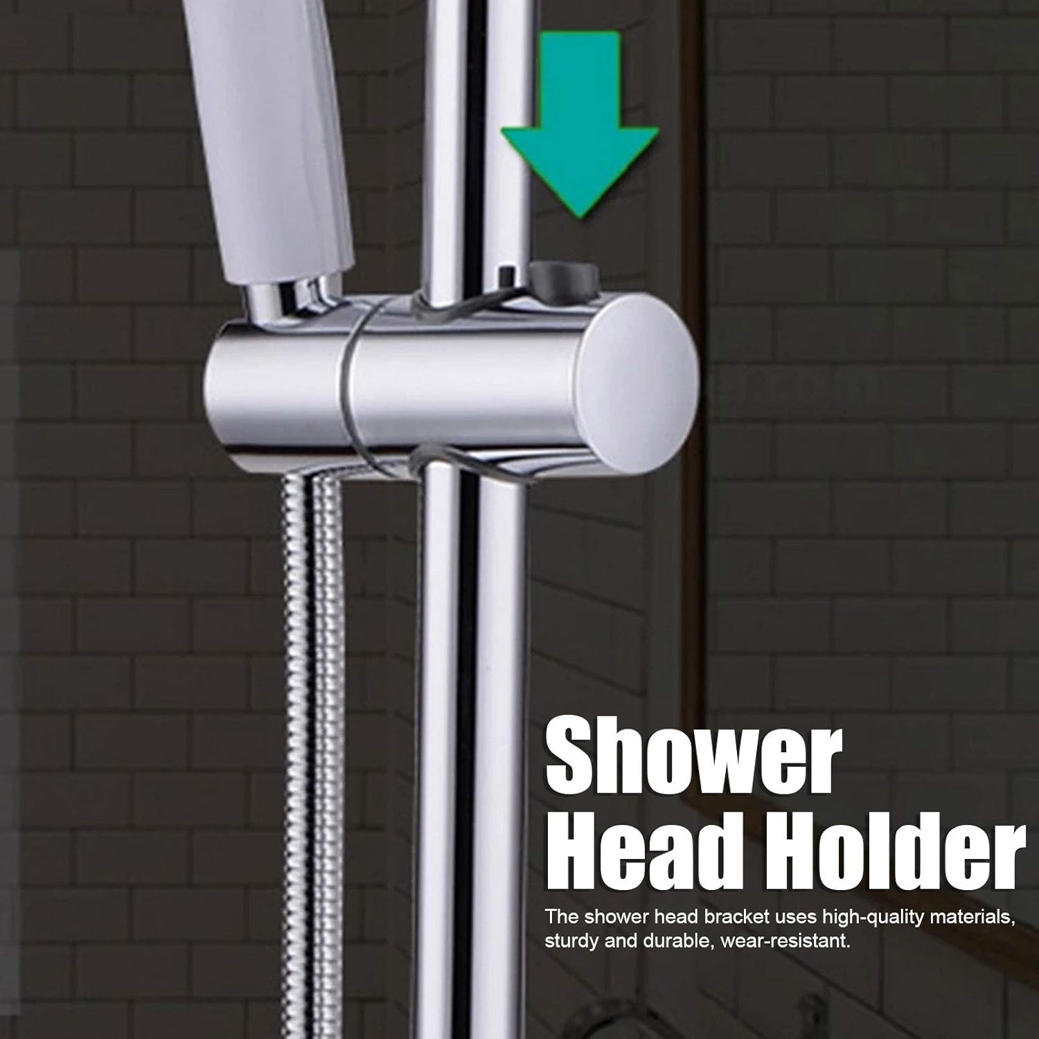 Adjustable Shower Head Holder, Sturdy ABS Bracket, Easy Installation, Aim Shower Head,Cp Electroplating, 25Mm Slide Bar Bathroom Supply image number 1