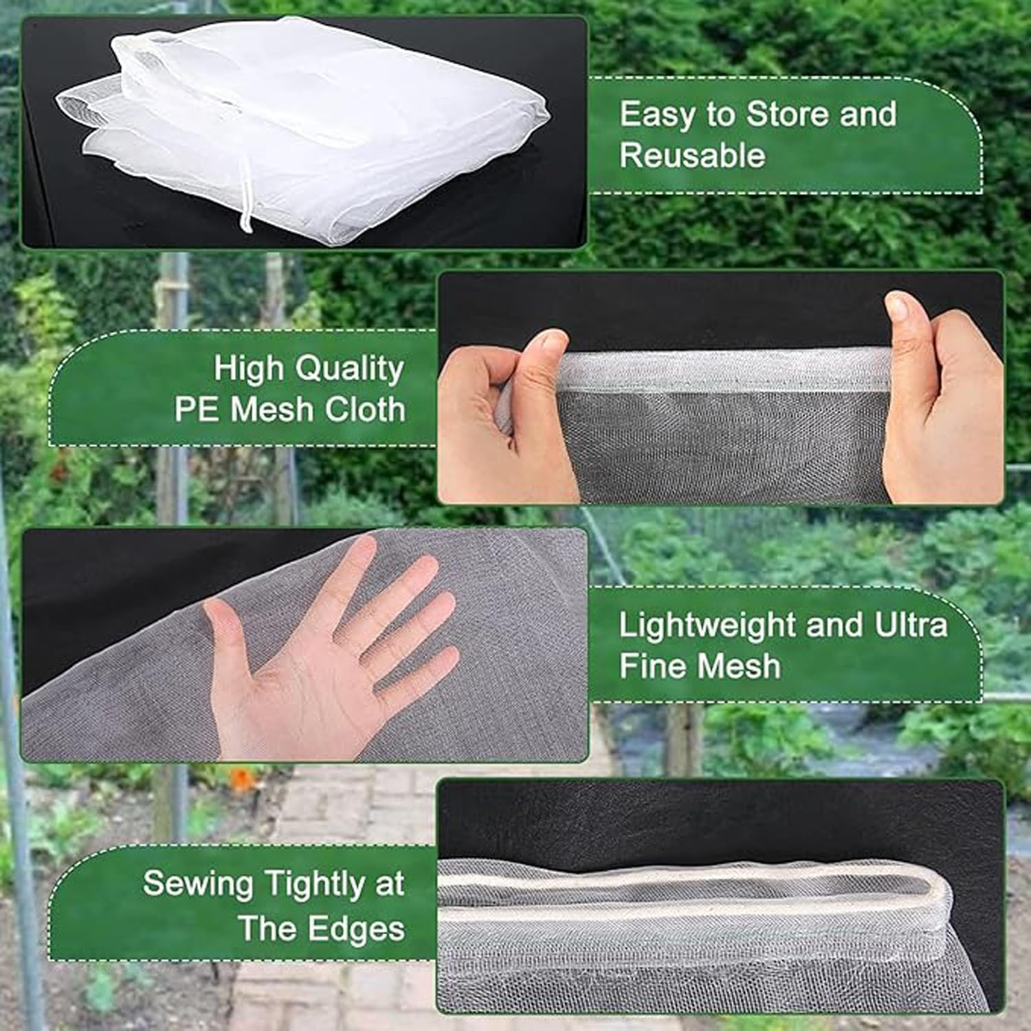 3 Packs Garden Plant Netting Blueberry Bushes Protection Netting Covers Bags, Tomato Fruit Trees Protective Cover Garden Plant Netting Covers Bags Plant from Insect Bird Eating 4.92X3.4 FT image number 6