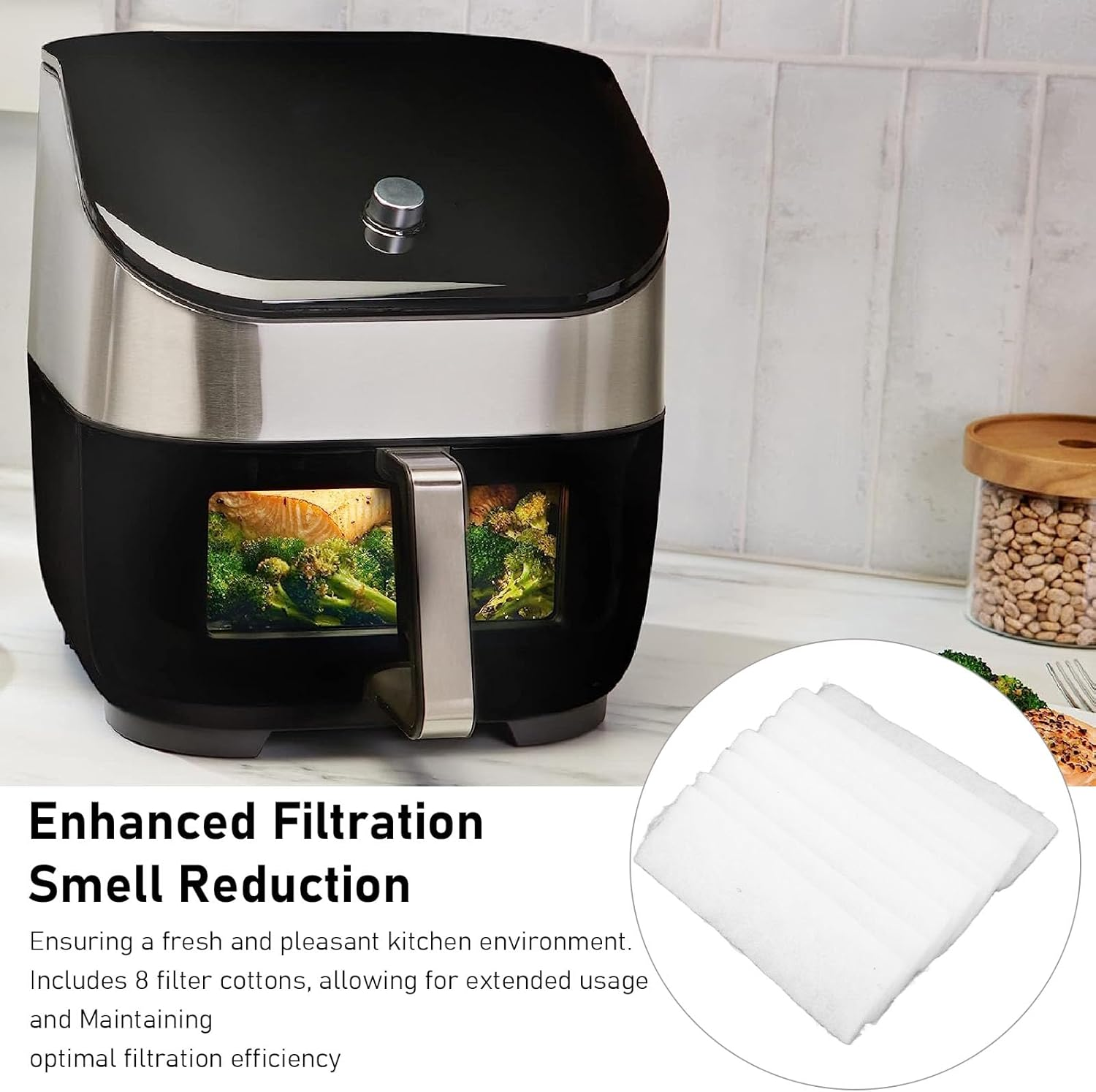 8PCS Fryer Replacement Filter for Instant Vortex plus 6 Quart Fryer with Clearcook Odorerase, Fiber Air Fryer Replacement Filter Durable Air Fryer Accessories Replacement Filters image number 5