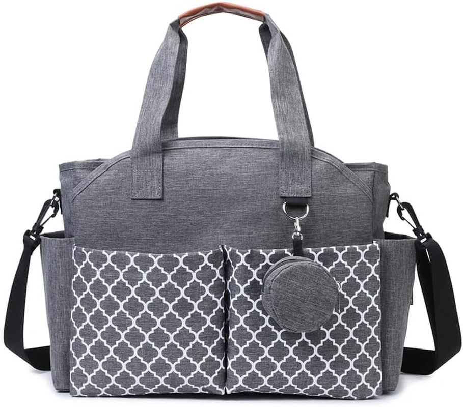 Diaper Bag Tote, Large Baby Changing Bag for Mom, Shoulder Mommy Bag with Pacifier Holder Case and Changing Pad, Baby Multi-Functional Travel Tote Diaper Bag with Adjustable Shoulder Strap, Grey image number 3