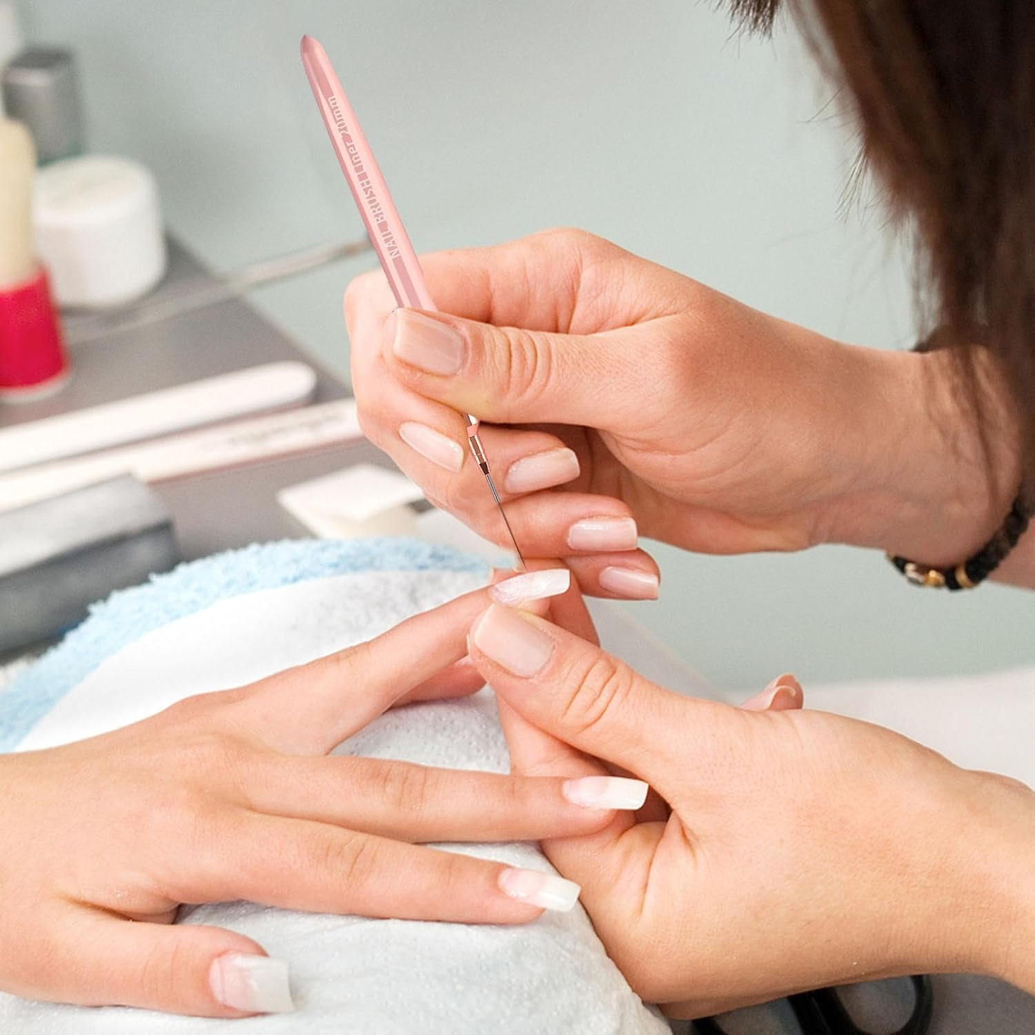 Liner Brushes - French Tip Brush,Elegant Nail Pen Set with Comfortable Handles Easy to Use Professional Liner Tools image number 1