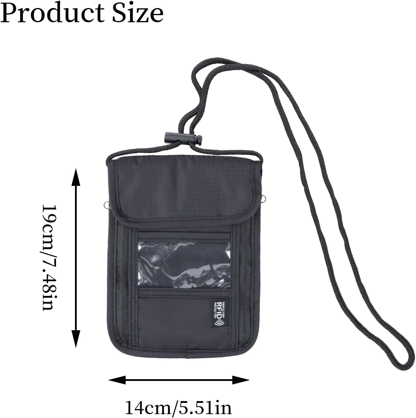 Amexo Neck Pouch, Passport Bag with RFID Protection, Mobile Phone Shoulder Bag, Men'S Anti-Theft Bag for Children, Boys, Girls, Women