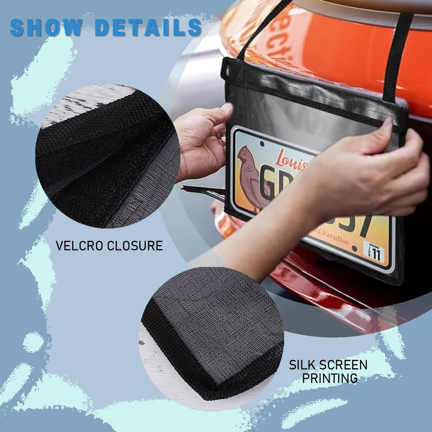 IONPSHG License Plate Holder with Hanging Strap Black License Plate Frame Cover Car Plate Bracket Test Drive License Plate Holde License Plate Tag Bag Dealer Plates Tag Bags for SUV Car Truck (2) image number 2