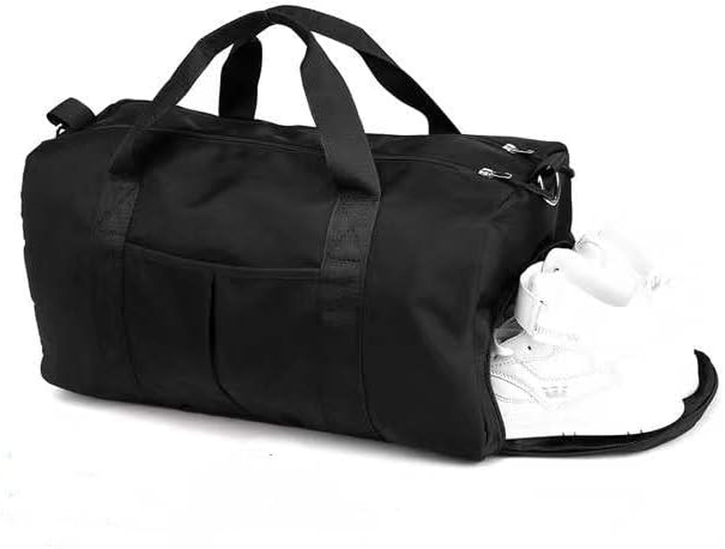 Men and Women'S Travel Bag with Shoe Compartment Sports Tote Gym Bag Weekender Overnight Shoulder Bag, Black, Large - Army Green image number 2