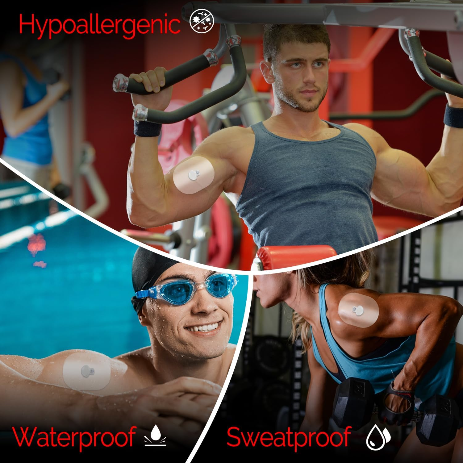 Adhesive Patches for Guardian Sensor 3/4，Waterproof and Latex Free CGM Sensor Patches for 7 Days (40 Pack), Pre-Cut Adhesive Tape, Continuous Glucose Monitor Protection Cover -GTAGKOMMEN image number 6