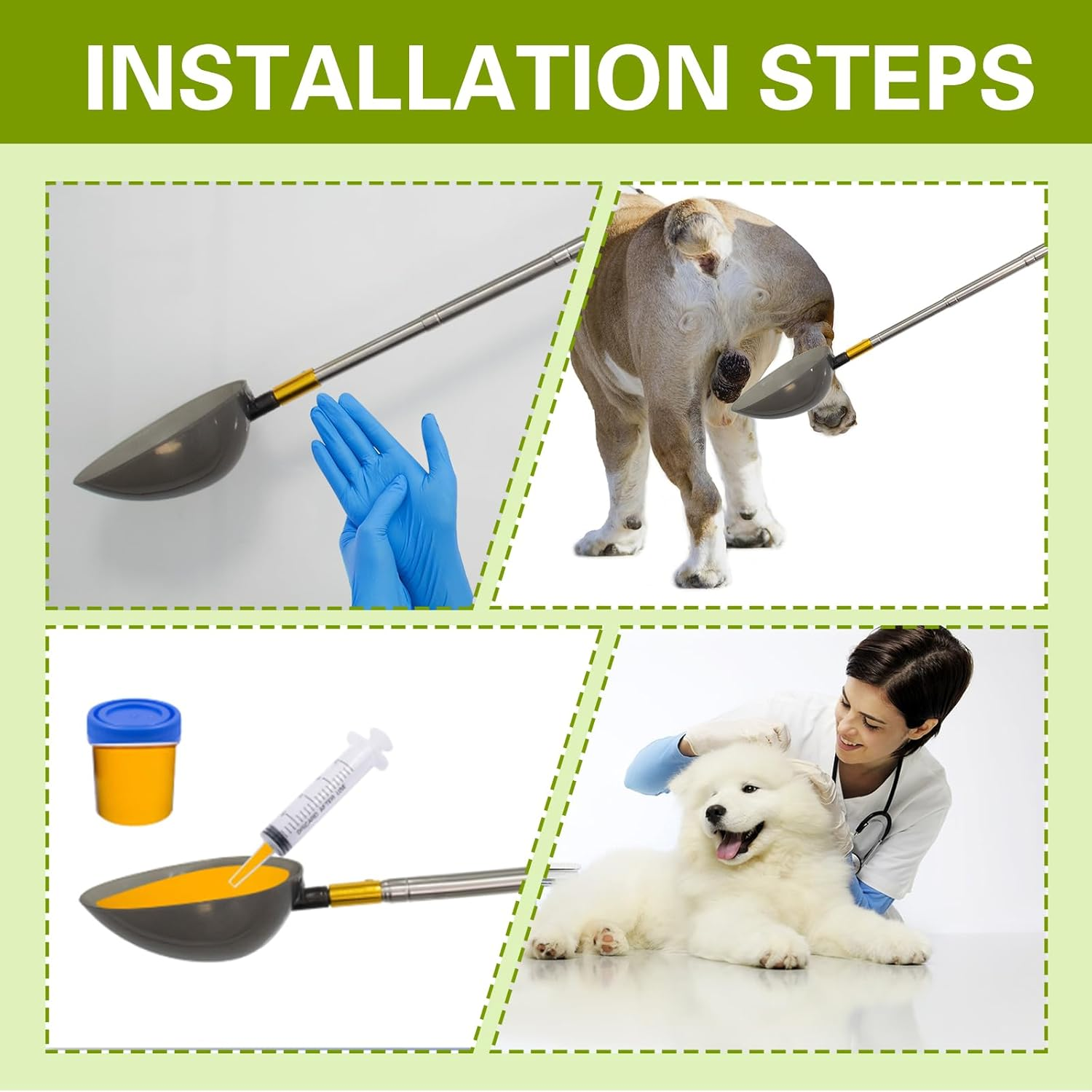 Qotang Pet Urine Collector, Urine Collector for Dogs and Cats, Telescopic Urine Collector for Dogs, Pet Urine Stick, Urine Sample Catcher, Reusable Dog Urine Collector image number 3