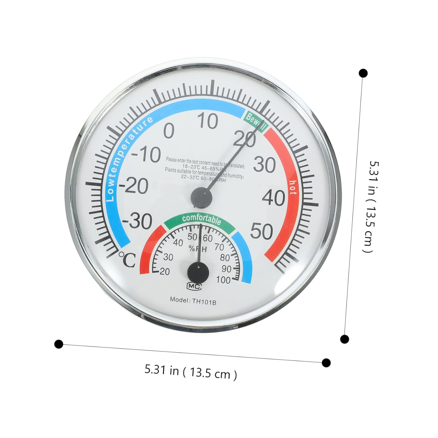 Hanging Indoor Outdoor Thermometer Hygrometer with Clear Background Practical Temperature Humidity Gauge for Home Workshop Easy Wall Installation image number 2