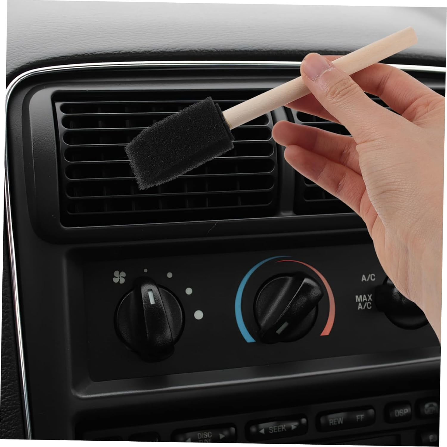 Iplusmile 4Pcs Air Outlet Brush Wooden Handle Soft Car Detailing Brush for Interior Dashboard Cleaning Automotive Detailer Tool image number 6