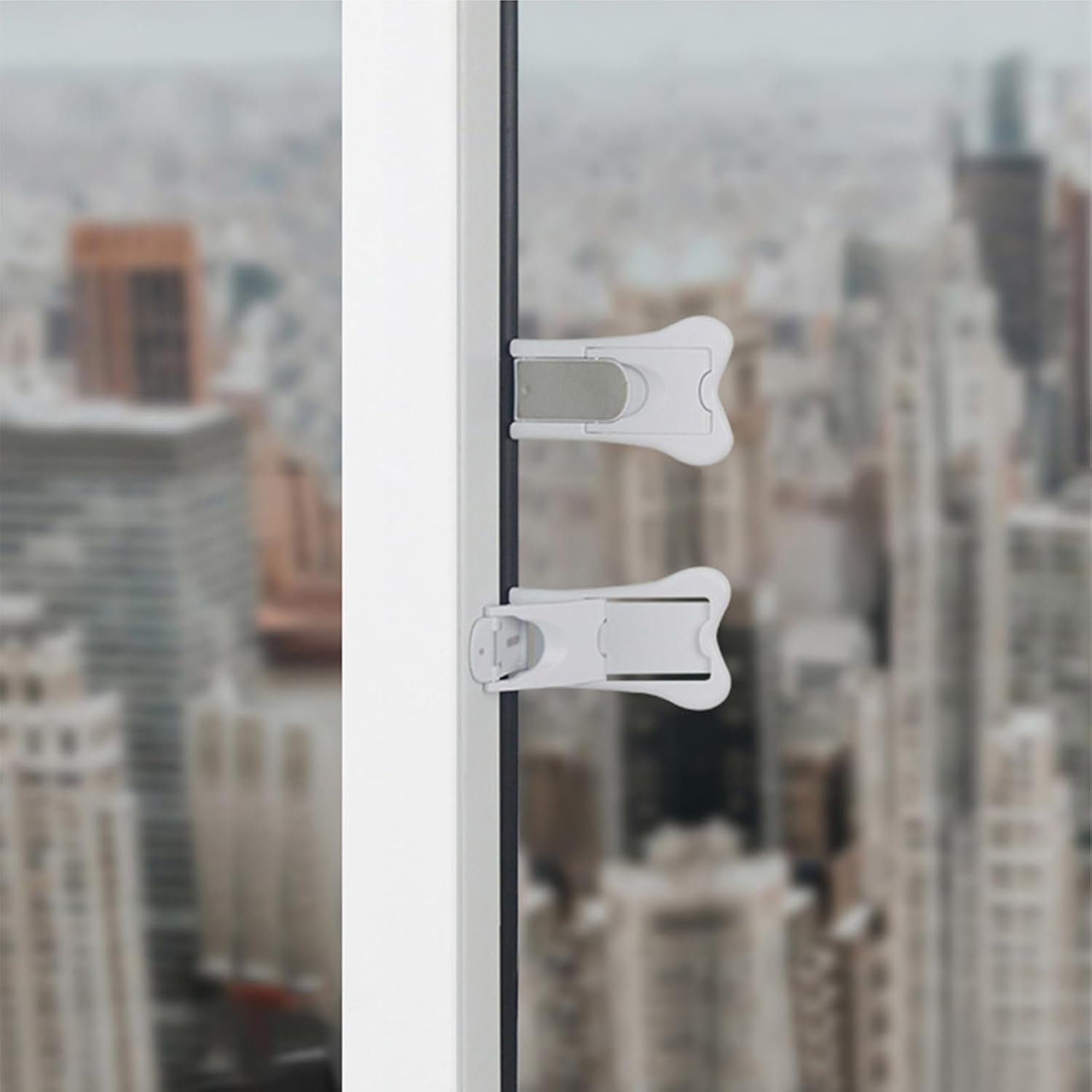 Sliding Door Lock for Child Safety 4-Pack Child Proof Locks for Sliding Glass Doors Windows Closets Cabinets Safety Locks for Home Openings image number 2