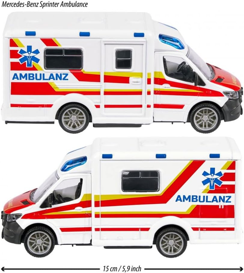 Majorette 213712001 Grand Series City Mercedes-Benz Sprinter Ambulance Die-Cast, One Size image number 3