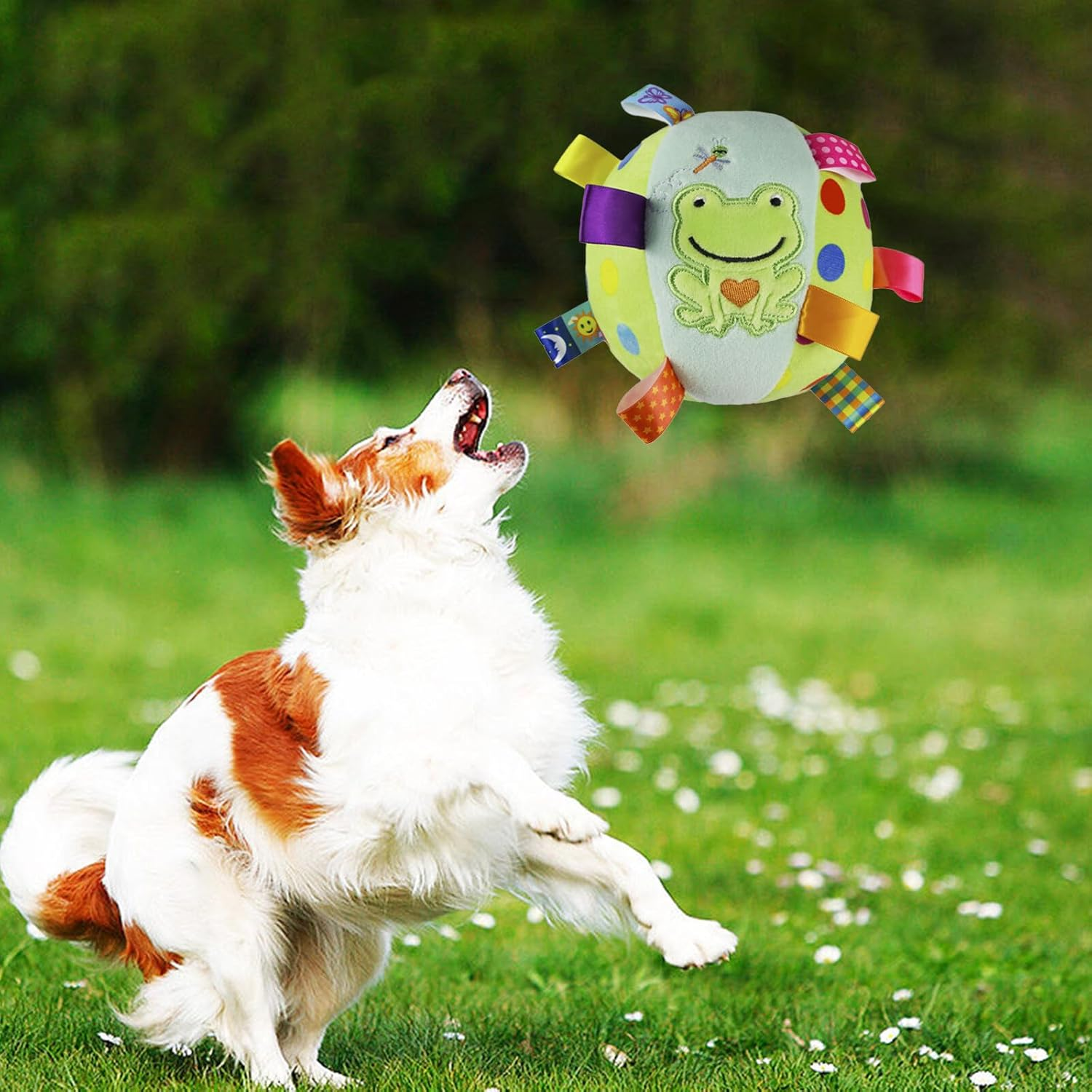 Esenlong Dog Football with Grip Tabs, Interactive Dog Toy with Inner Pet, Pet Christmas Birthday Gifts image number 1