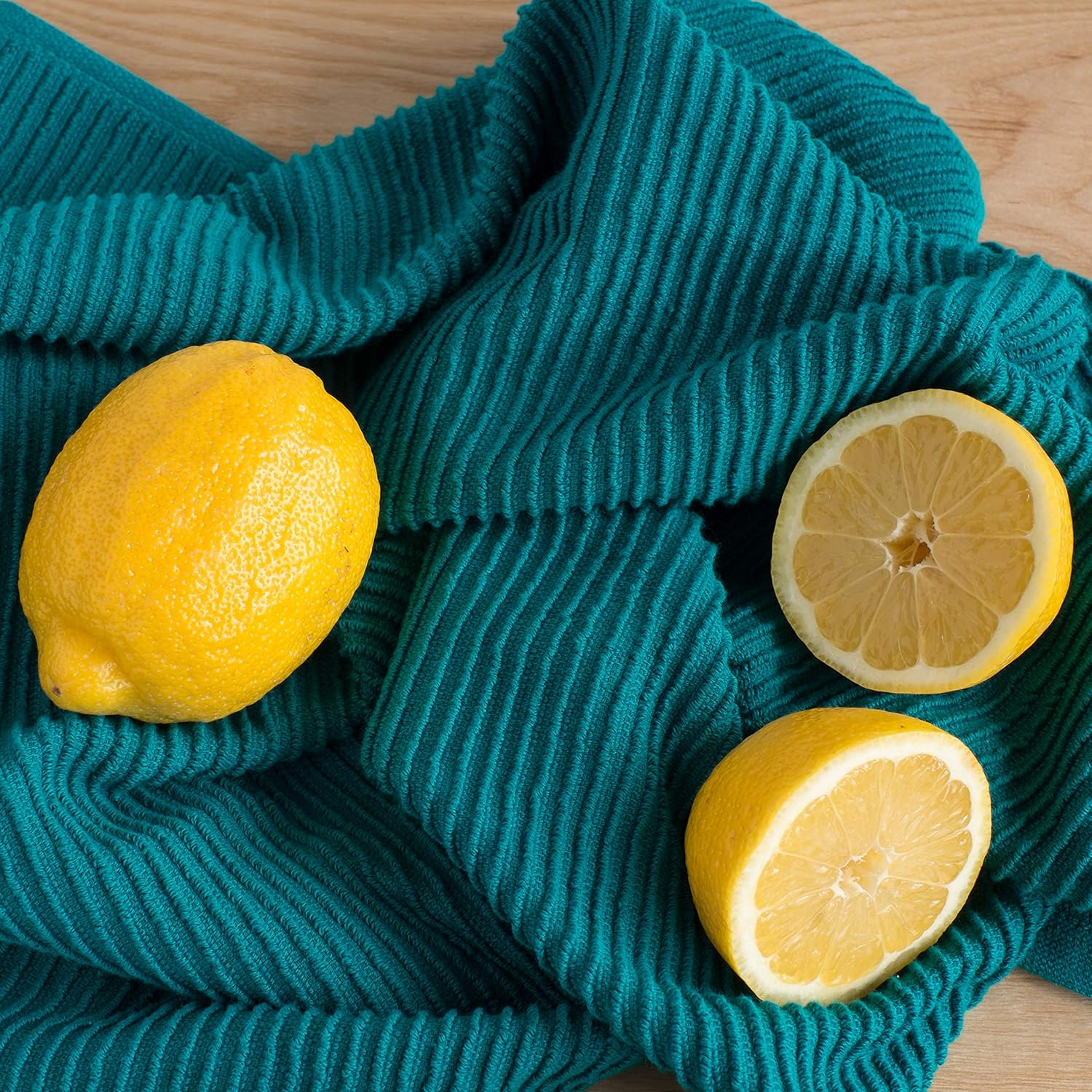 Now Designs Ripple Kitchen Towel, Set of 2, Peacock Green image number 7