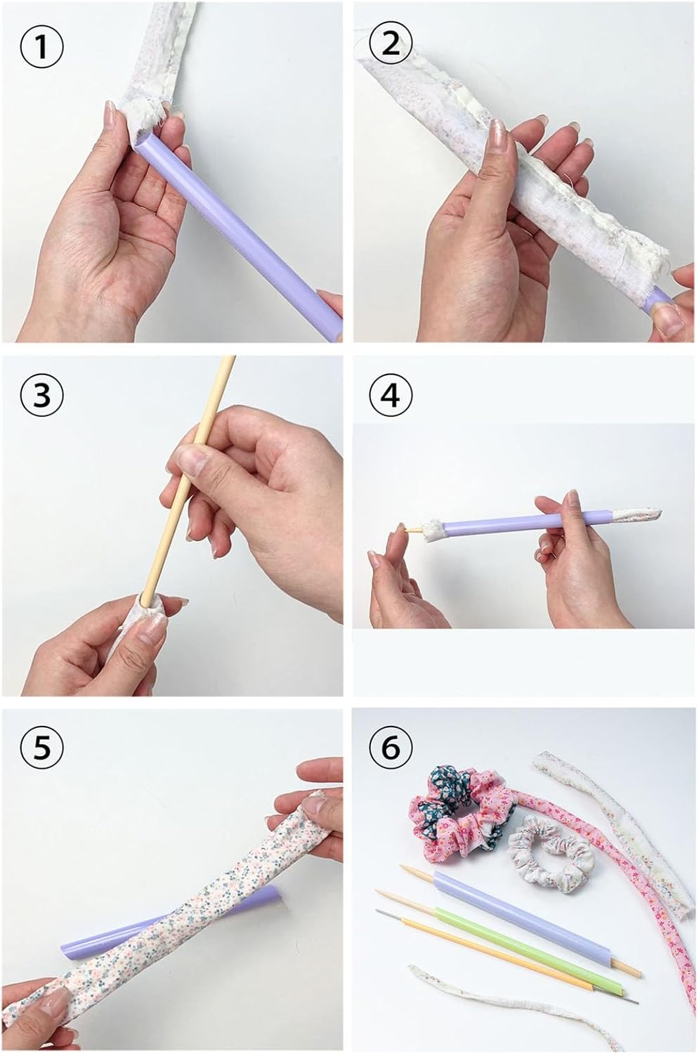 Fabric Tube Turners Set, Assorted Sizes Tube Turners Sewing Tool, Multifunctional Fast Turn Tube Turners for Crafts, DIY Handmade Knitting Accessories image number 3