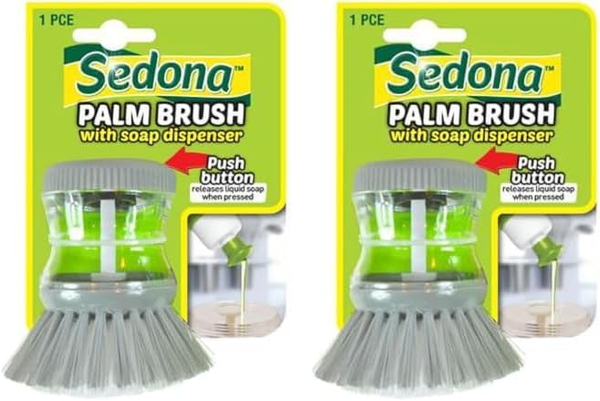 Sedona Compact Dish Cleaning Brush with Soap Dispenser (Pack of 2)