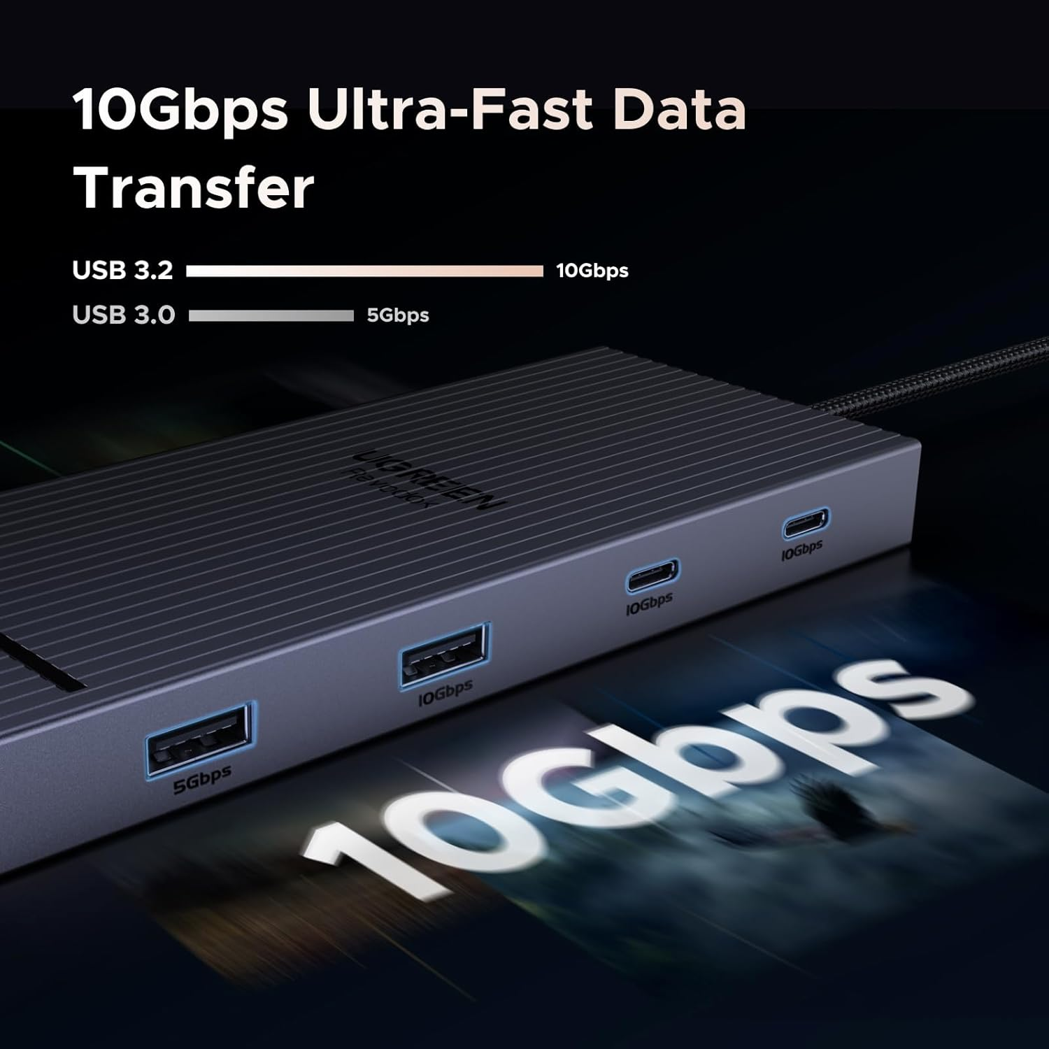 UGREEN USB C Docking Station Dual Monitor, Revodok Pro 2102 (10-In-1) Dock with 4K@60Hz HDMI Display, Type A&C 3.2 Ports, SD/TF Card Reader, PD 100W Charging, Gigabit Ethernet Adapter for PC Laptop image number 1