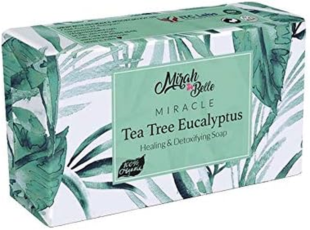 Mirah Belle - Organic Tea Tree - Eucalyptus Healing Soap Bar - (Pack of 6-125 Gm) - Inflamed, Acne Prone and Infected Skin. SLS, Paraben, Gmo-Free, 750 Gm image number 2