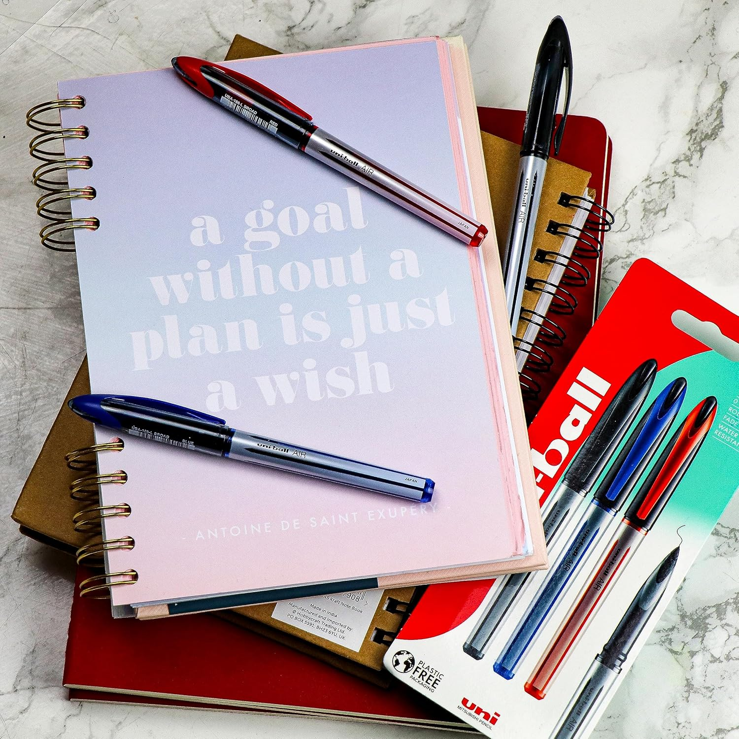 Uni-Ball UB-188-L Rollerball Pens. Premium 0.7Mm Medium Nib for Super Smooth Handwriting. Writes like a Fountain Pen. Fade and Water Resistant Liquid Uni Super Ink. Box of 12 Blue Ballpoint Pens image number 6