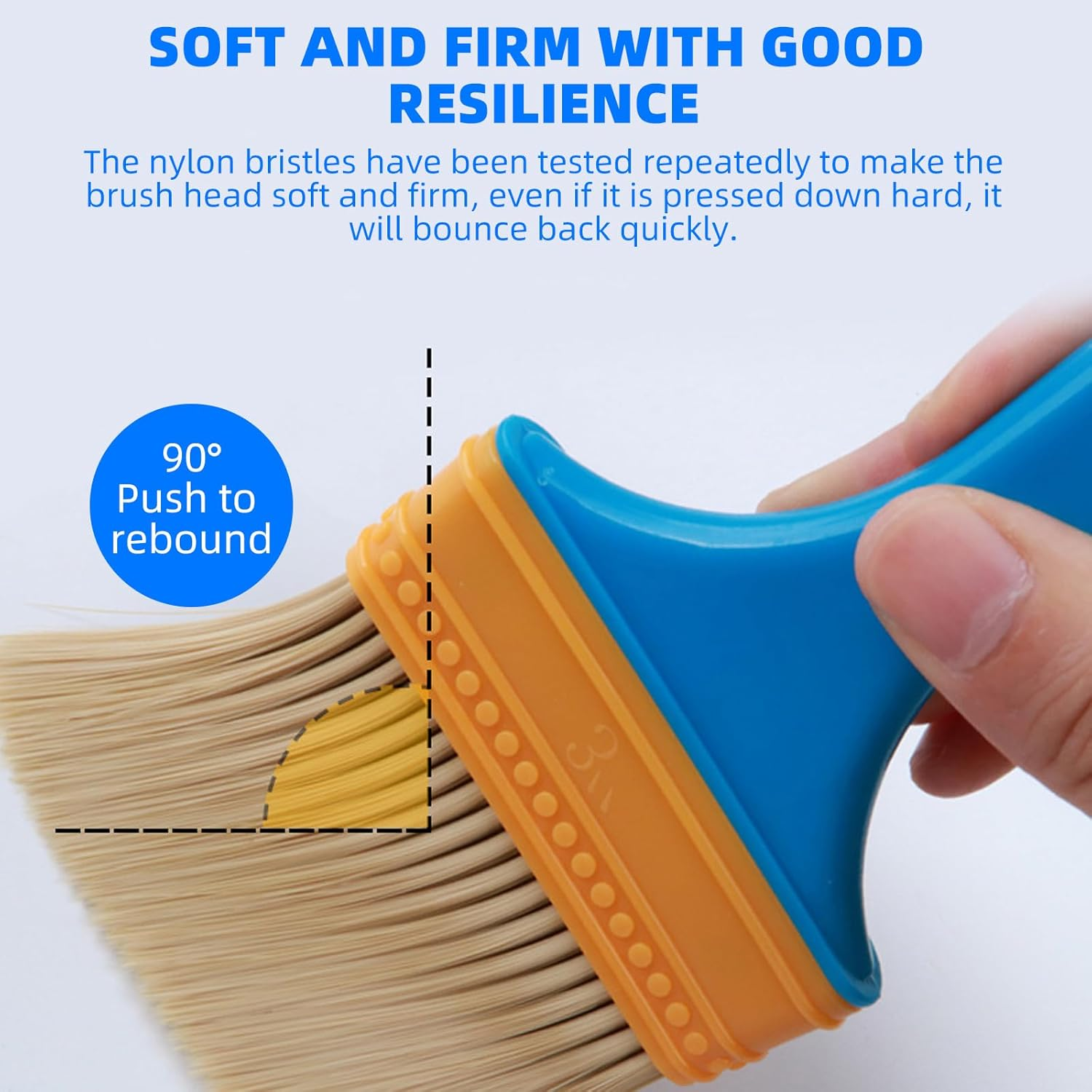 Paint Brushes - 5 PCS Flat and Angle, Paint Brush for All Latex and Oil Paints & Stains - Home Improvement - Interior & Exterior Use Paint Brush image number 6