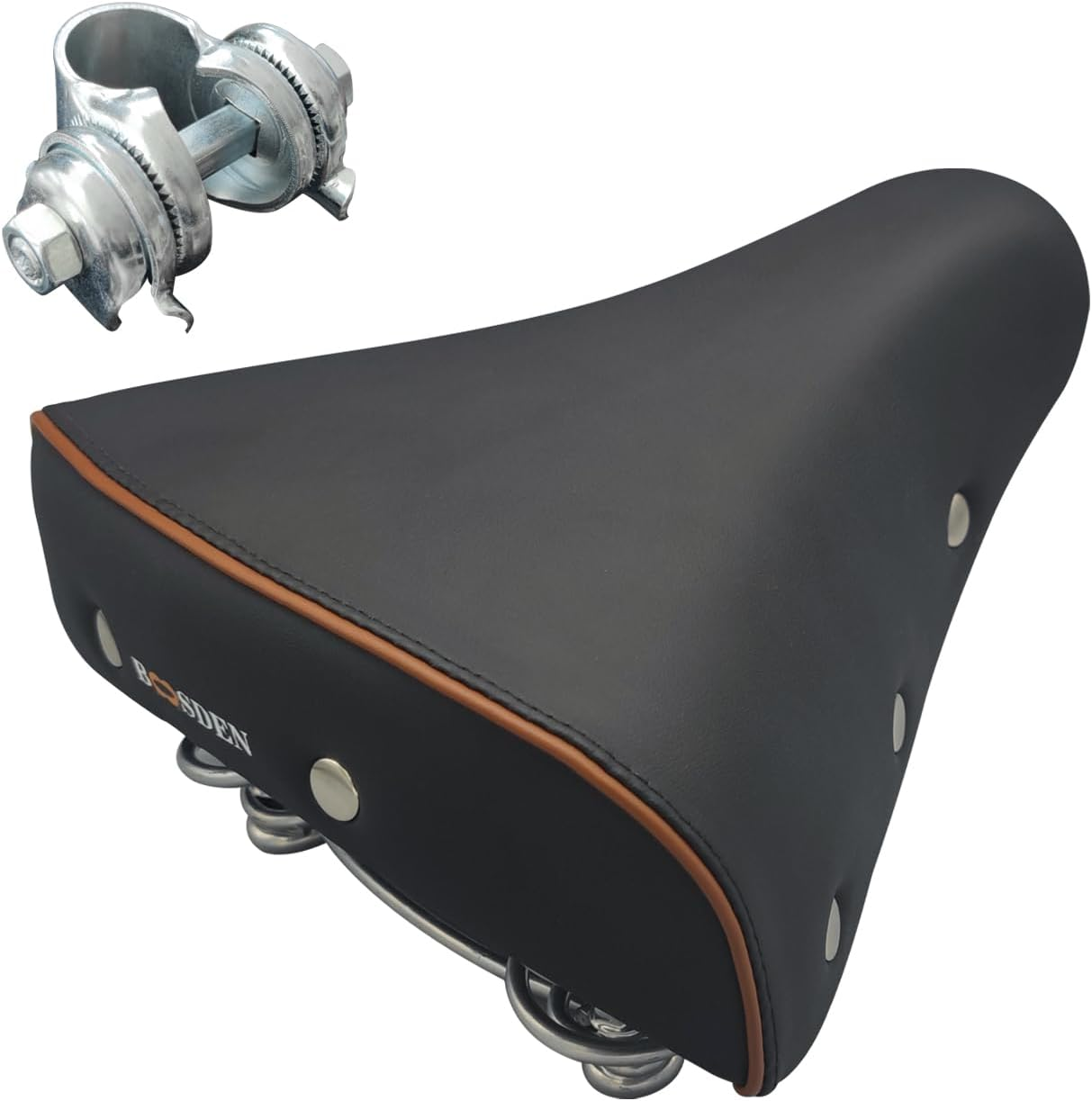 BOOSDEN Brown Bike Seat, Brown Bike Saddle, Vintage, Mountain Bike Seat and Road Bike Saddle, Comfortable Bike Seat for Men and Women, Waterproof and Shockproof