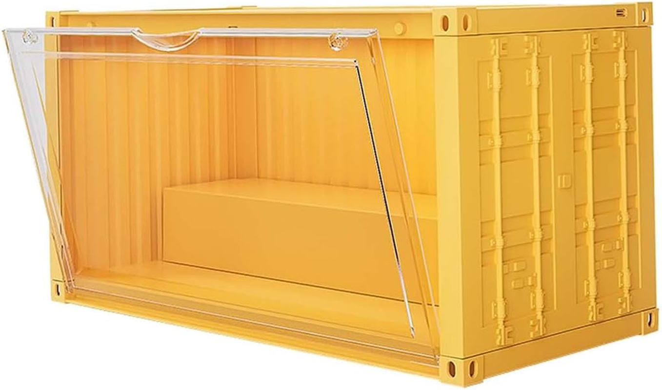 AIMALL 13.78X6.69X7.48 Inch Yellow Transparent Display Box for Collectibles Dustproof Cabinet Organizer image number 5