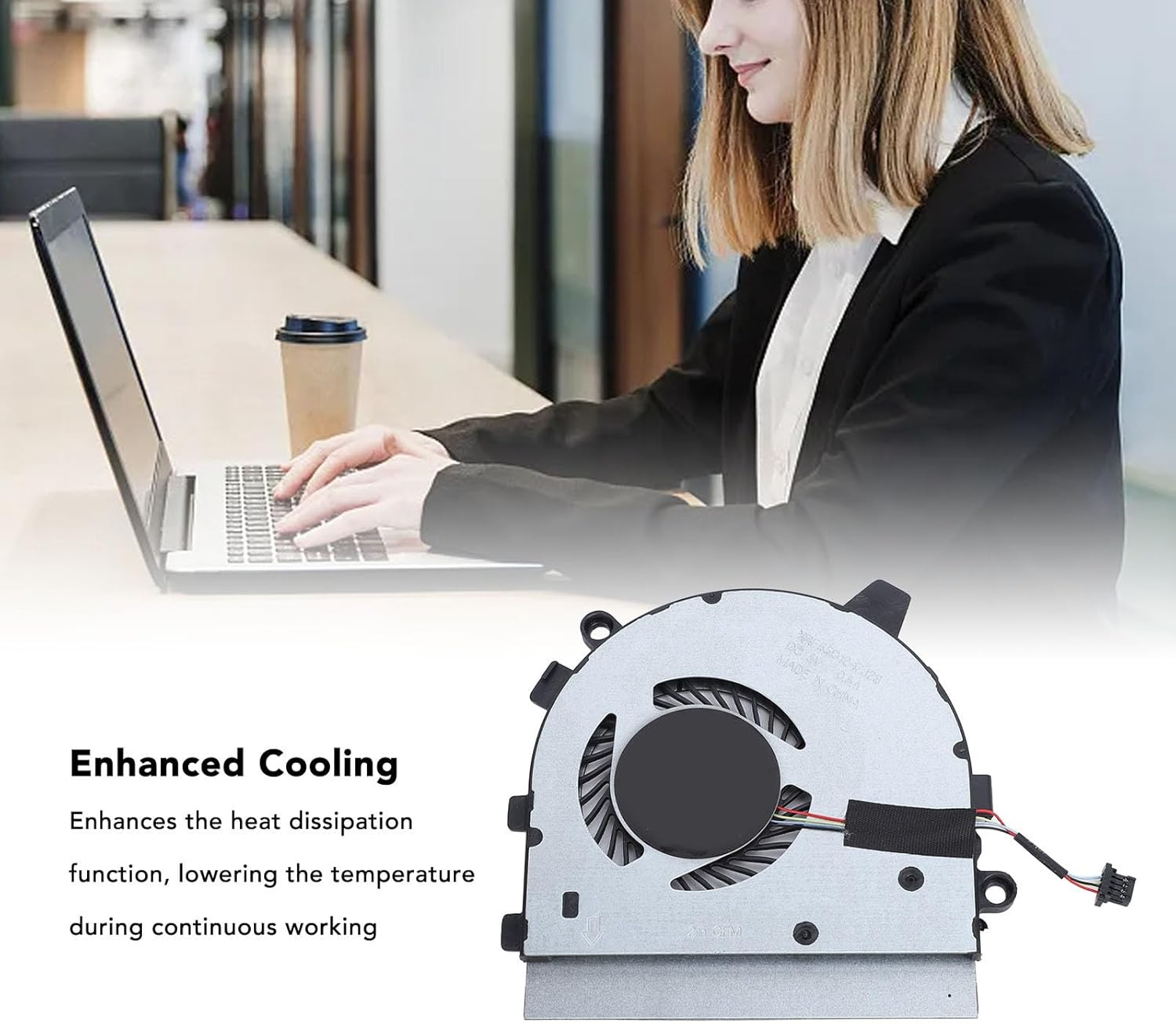 Replacement CPU Cooling Fan for 13 7390 P113G001 2 in 1 Laptop, 4 Pin Power Connector Aluminum Alloy CPU Cooler Fan with Repair Kit, Enhanced Cooling Function image number 1