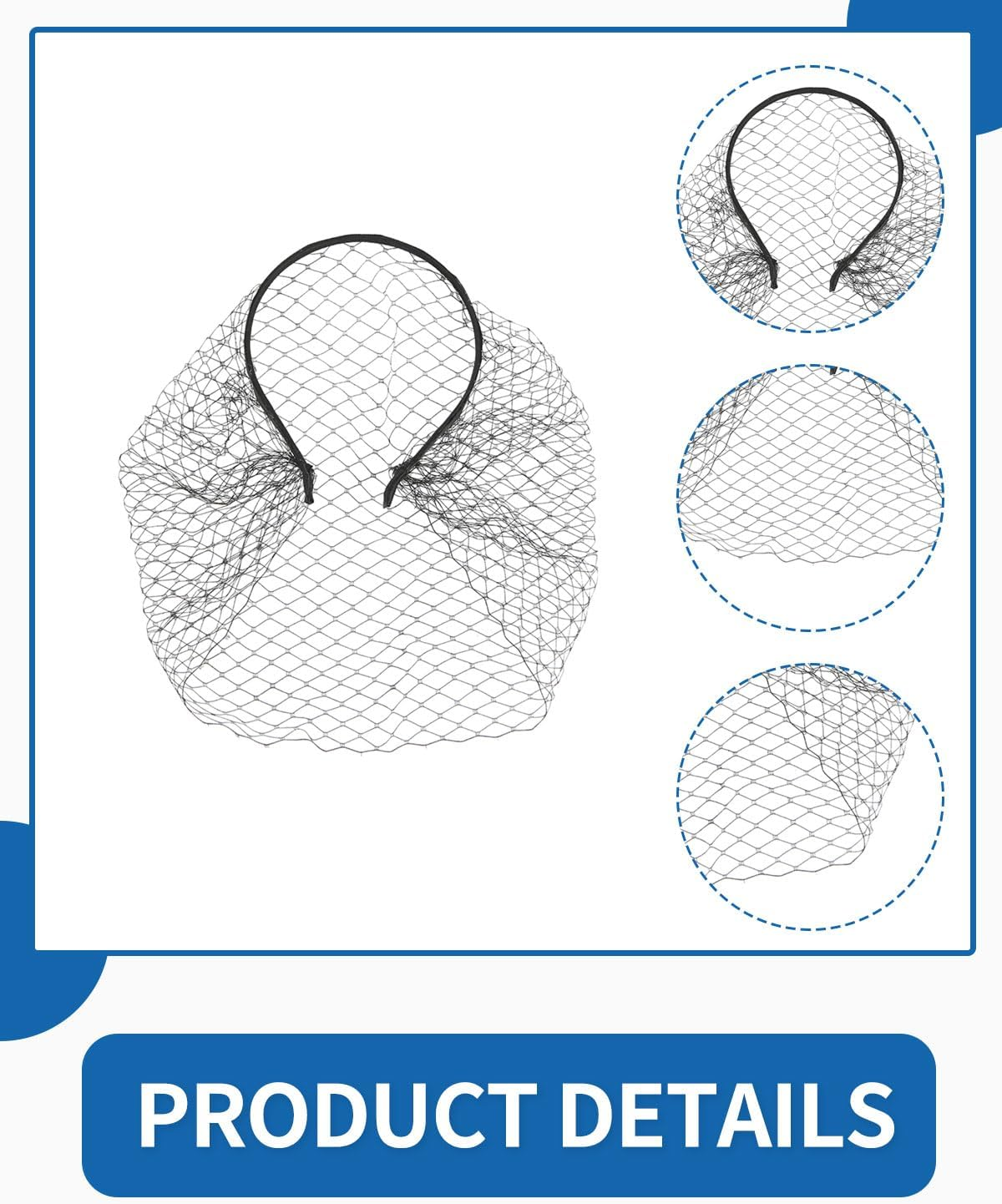 KGDUYC 1 Piece Black Mesh Headband with Veil for Women, Elegant Vintage Veil for Tea Party, Wedding, Bridal Shower and More image number 1