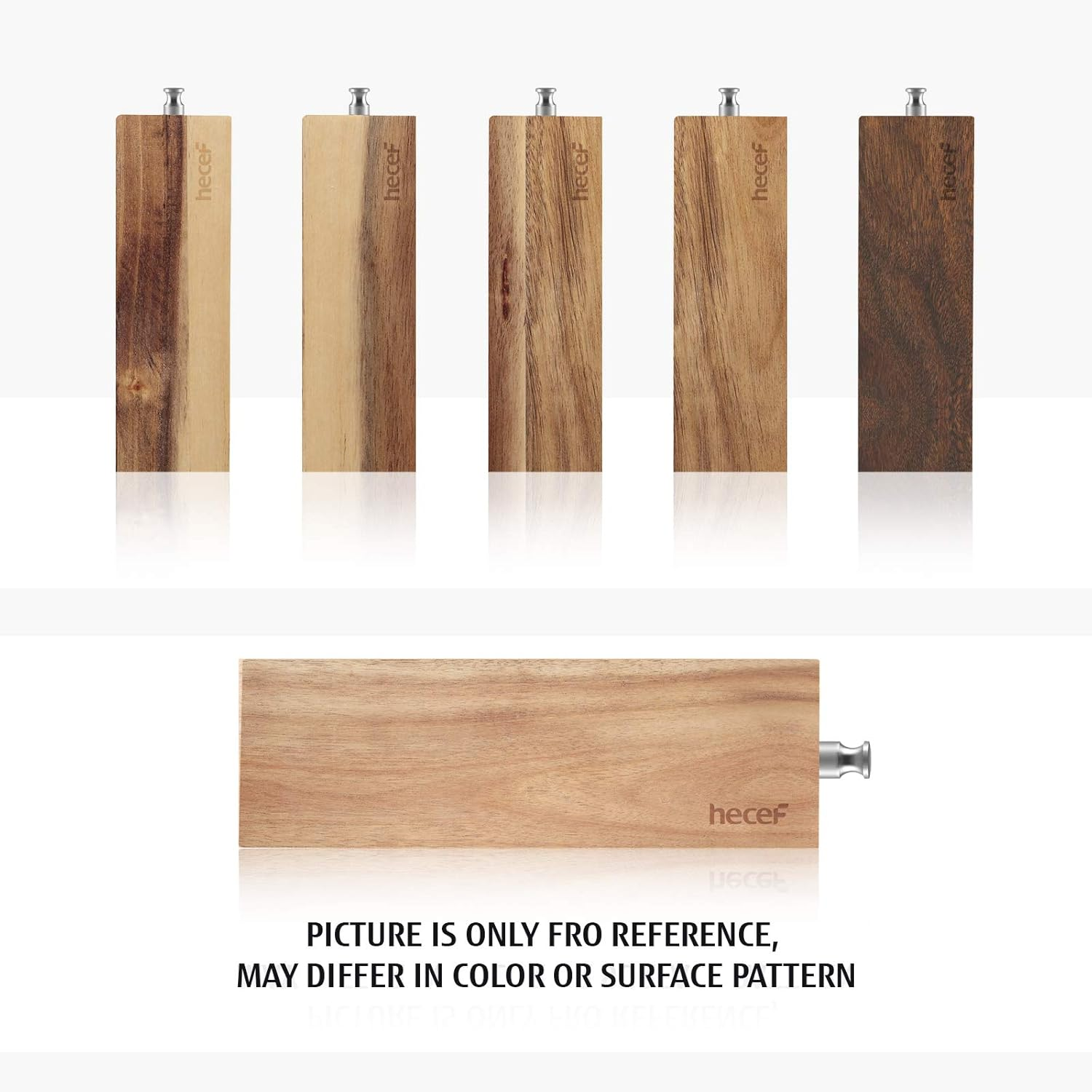 Hecef 15CM Magnetic Knife Holder,Acacia Wooden Knife Strip image number 5