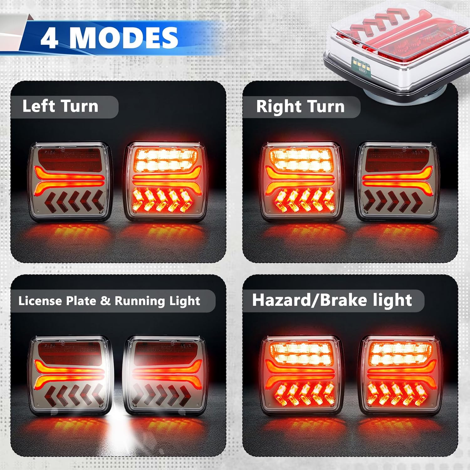 WODHMIEY Magnetic Wireless Trailer Light, 12V 24V Truck Taillight Square, Rechargeable LED Towing Light 100Ft Rang, Portable Storage Box, Magnetic Base for RV Boat Trailer Semi Truck Camping image number 1