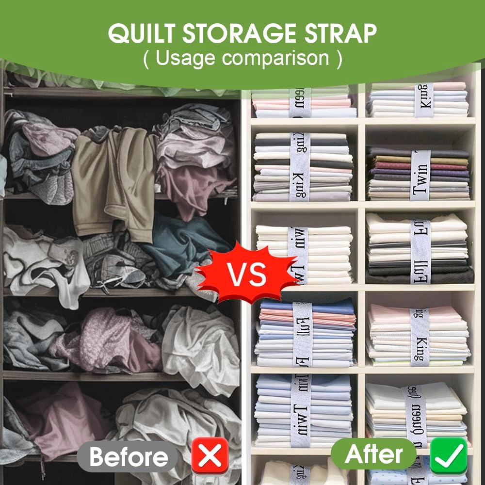 Chamgeco 10PCS Bed Sheet Organizer Bands, Elastic Bed Sheet Straps Organizer and Storage Label Bands, Linen Labels Bedding Bands Sheets Organizer Keepers for Closet, Bedroom, Dorm, Laundry Room image number 4