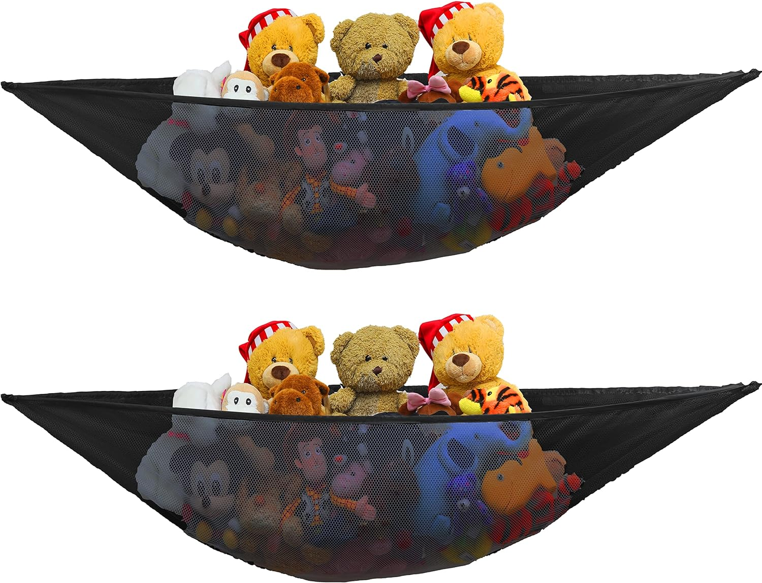 Simplehouseware Jumbo Corner Toy Hammock for Stuffed Animals, 2 Pack, White