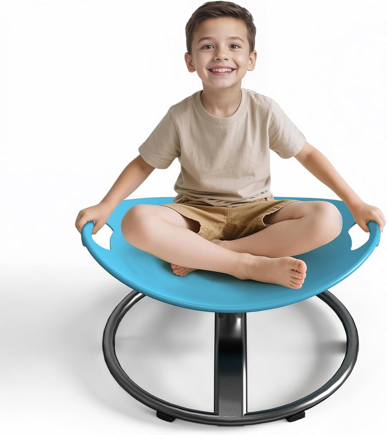 Sensory Swivel Chair for Children, Sensory Spinning Chair for Autistic Kids with Grips (Blue)