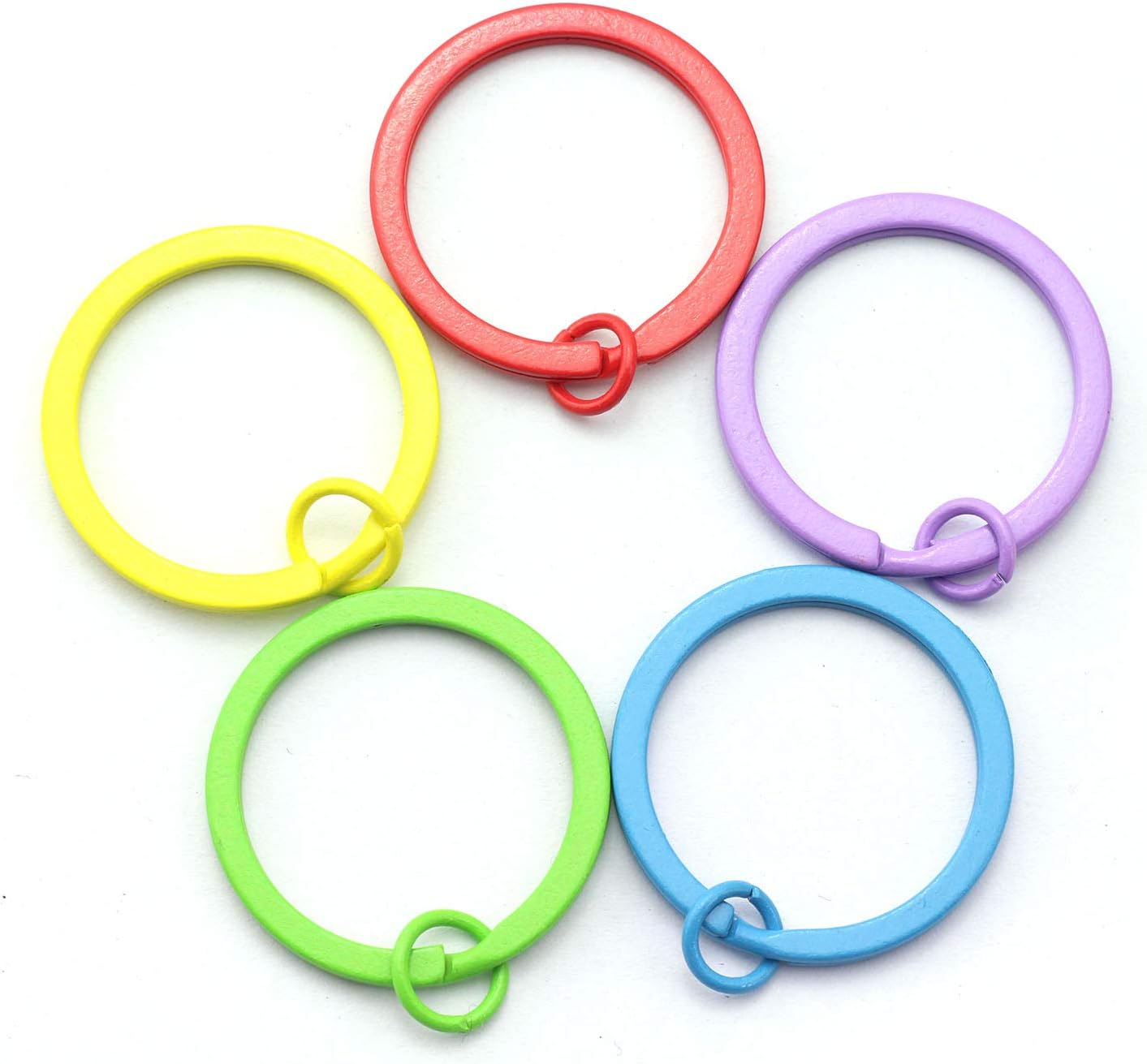 NX Garden 50PCS 30Mm Colorful Flat Key Chain Ring Metal Split Keychain Key Ring for Car Home Keys Organization