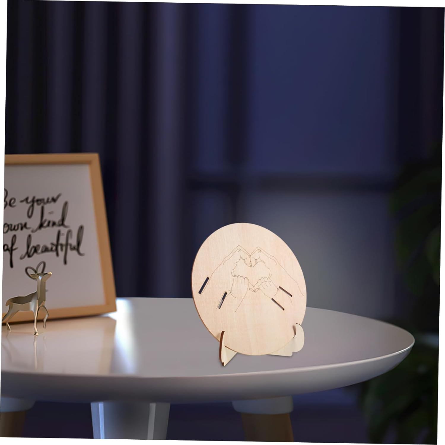 Wooden Newborn Bracelet Holder Hospital Birth Announcement Sign Stand Nursery Shower image number 4