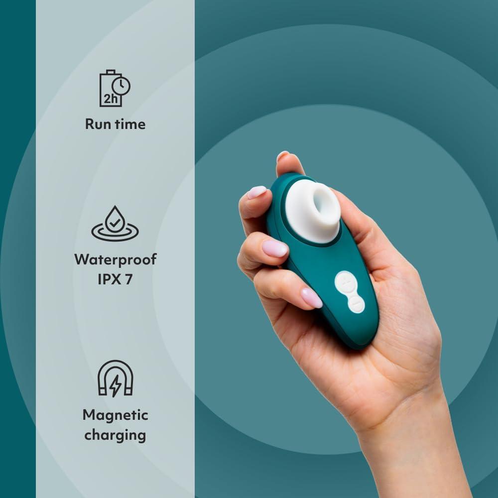 Womanizer Liberty 2 Pleasure Air Clit Sucker - Clitoral Suction Vibrator for Women and Couples - Personal Clitoris Stimulator with 8 Speeds - Waterproof Adult Sucking Sex Toy - Rechargeable - Petrol